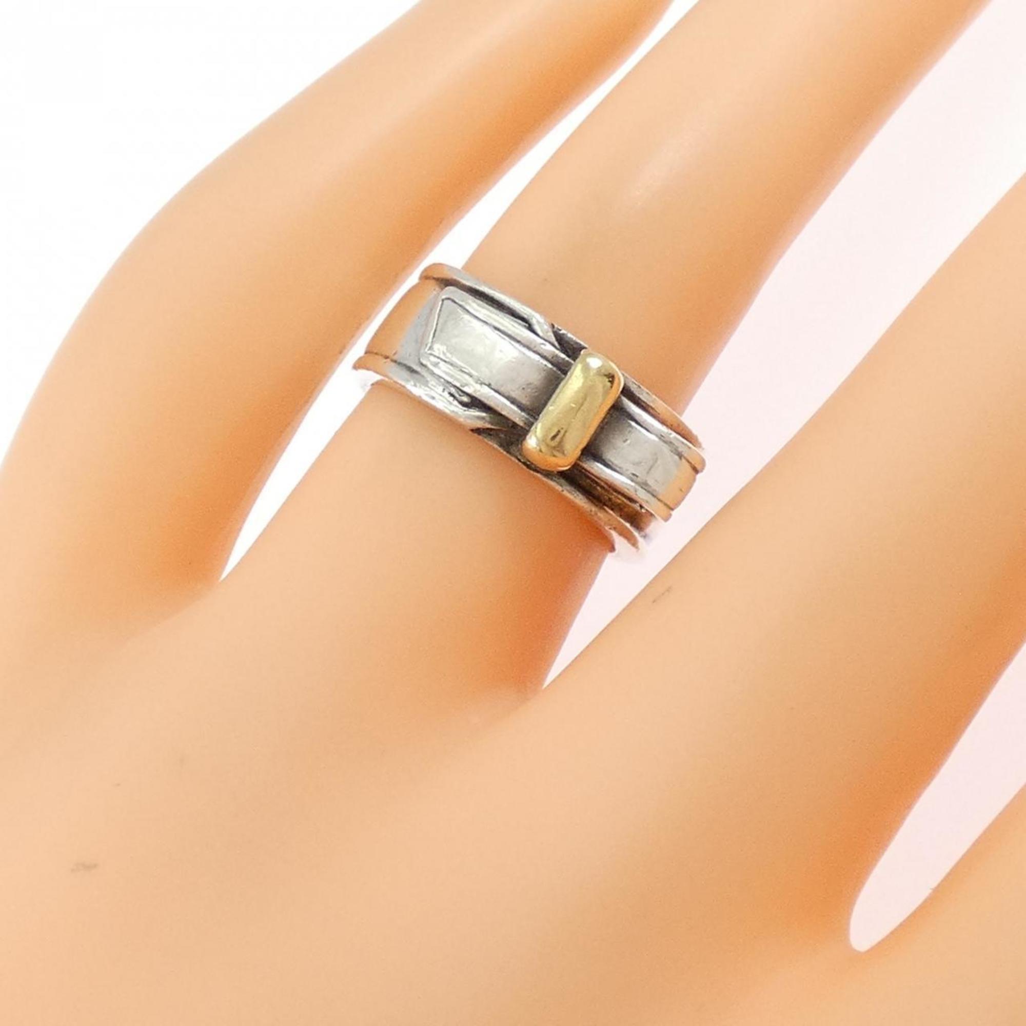 Hermes Silver 925 Band Ring (Pre-Owned)