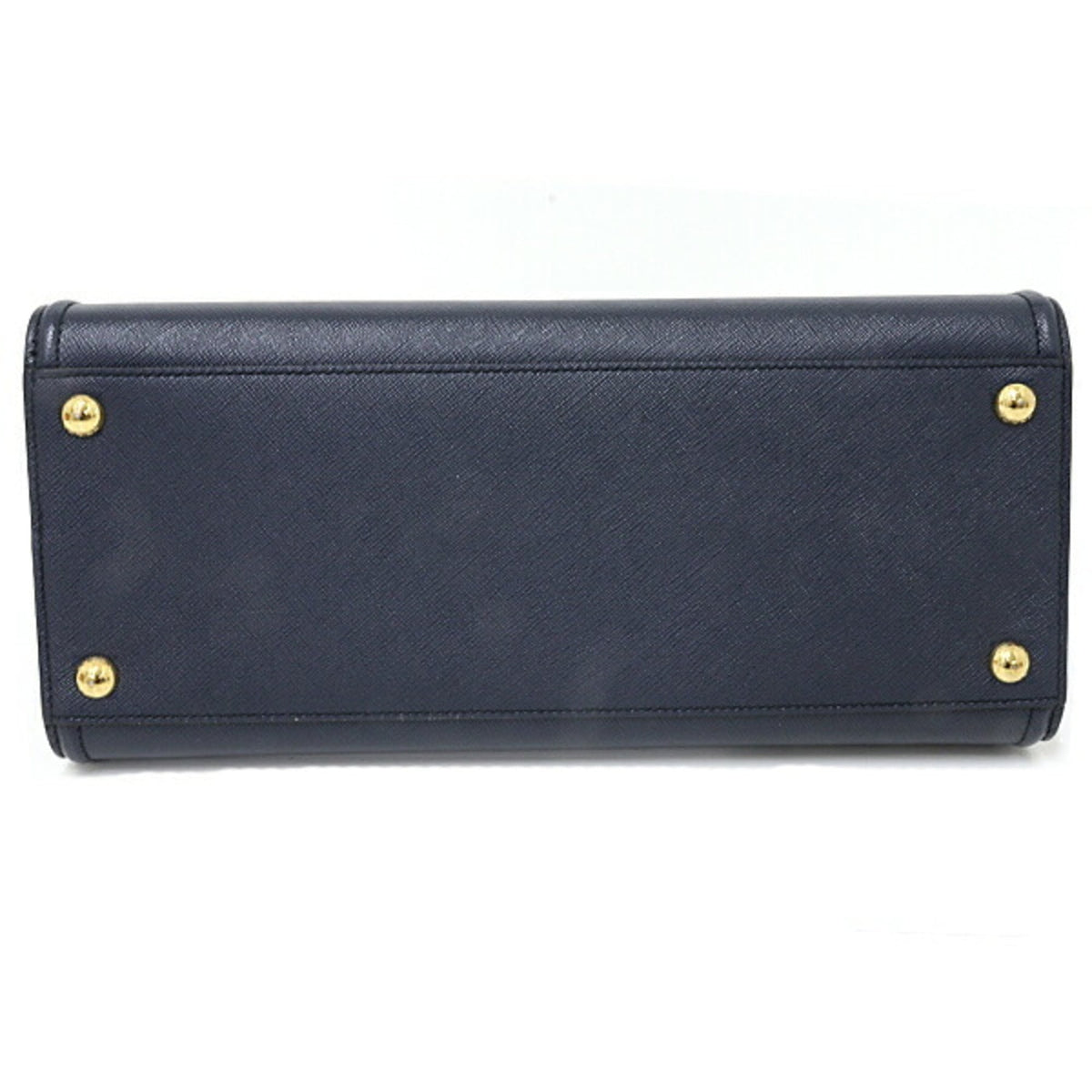 Prada Saffiano Navy Saffiano Handbag (Pre-Owned)