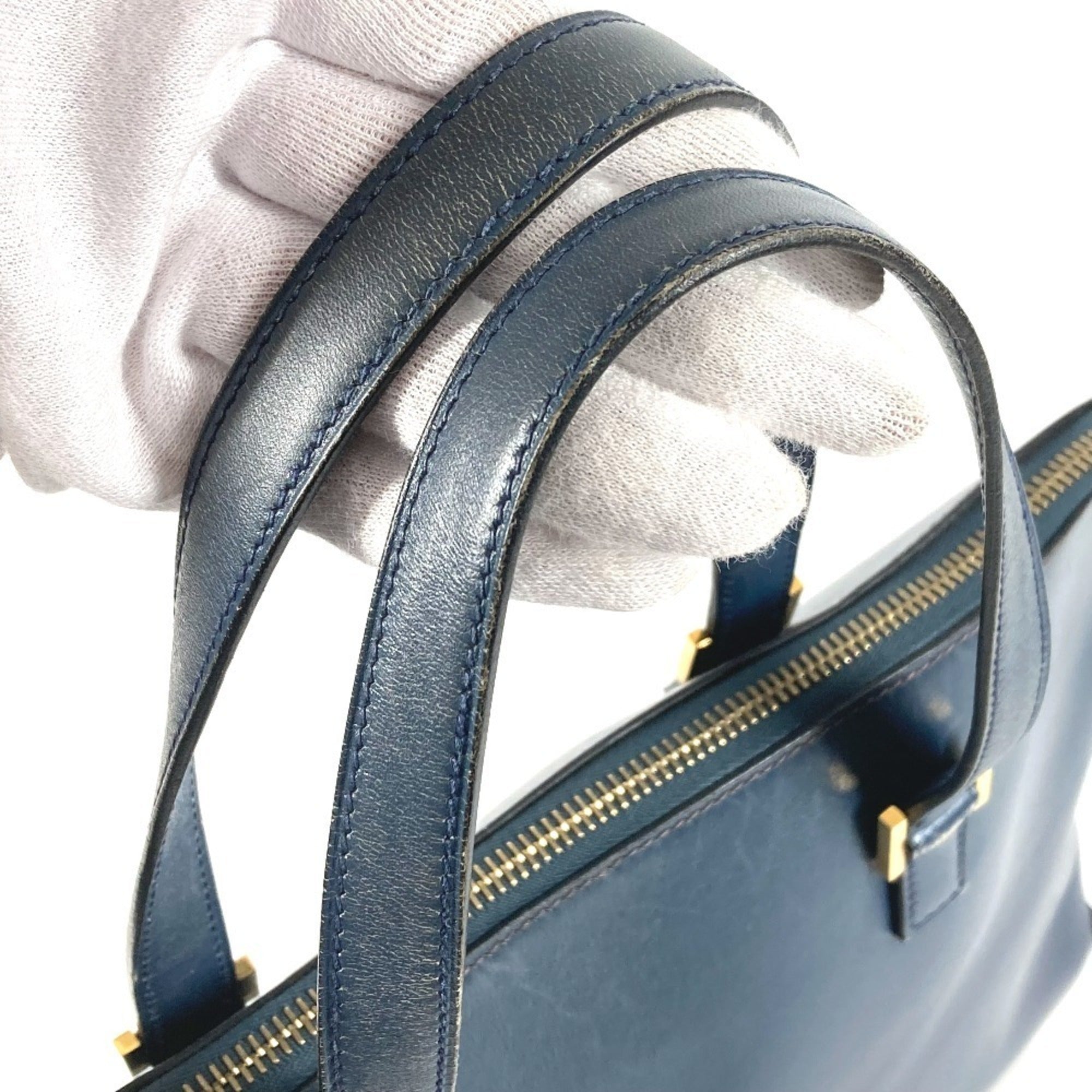Hermes Escapada Navy Leather Briefcase (Pre-Owned)