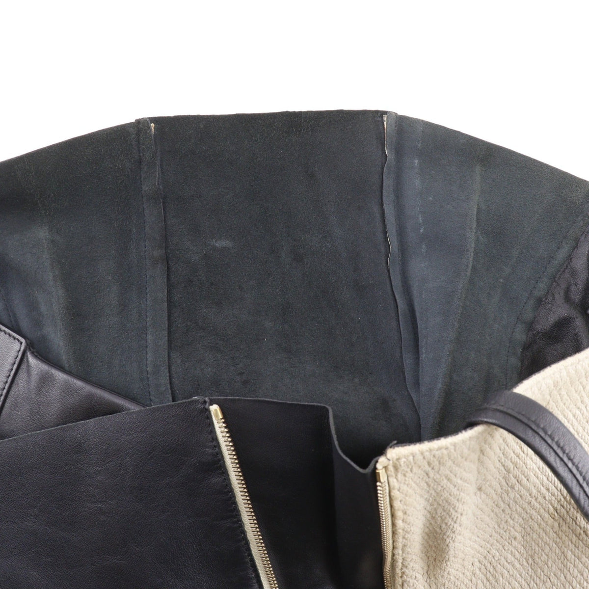 Celine Cabas Beige Black Linen Leather Tote Bag (Pre-Owned)