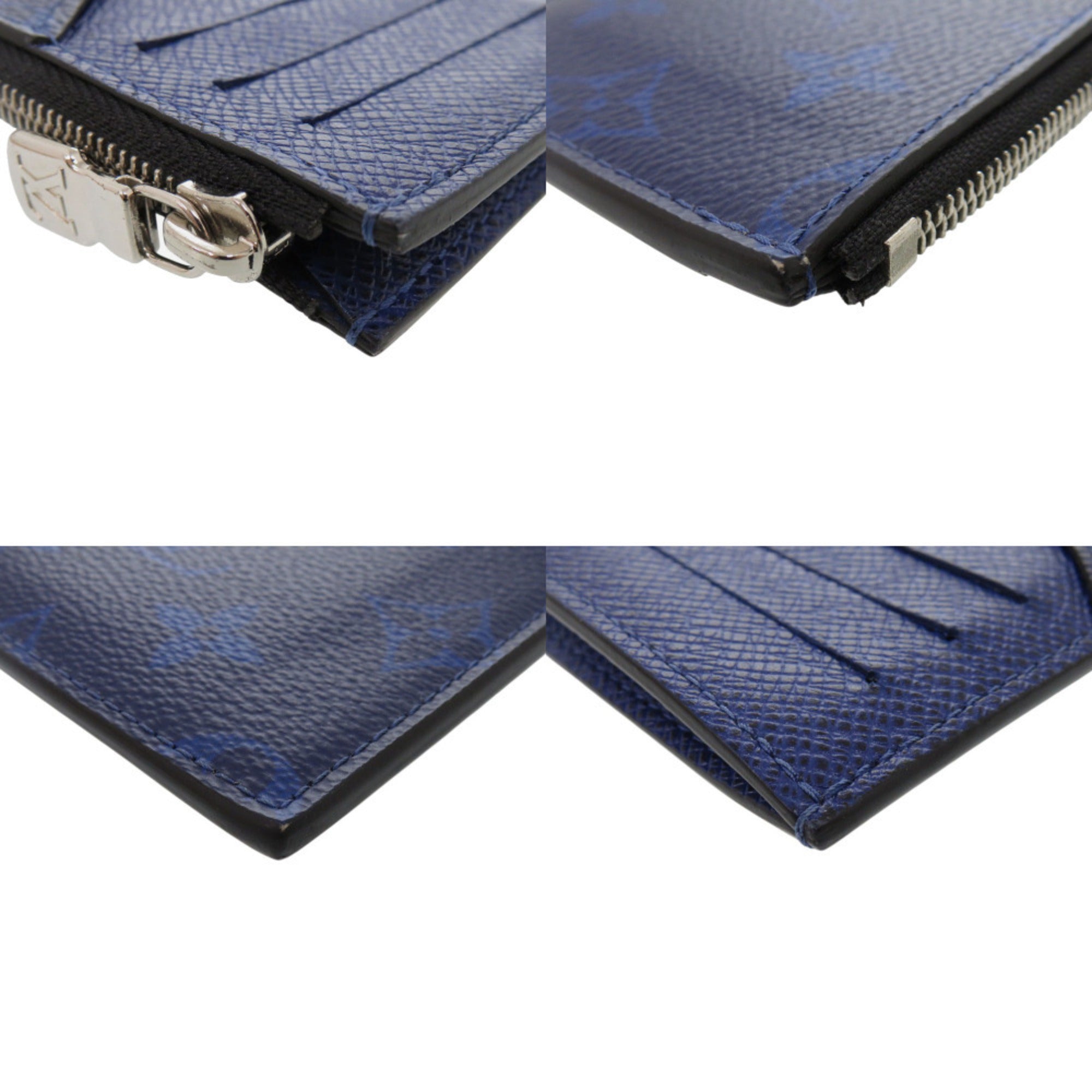 Louis Vuitton Blue Leather Card Wallet (Pre-Owned)