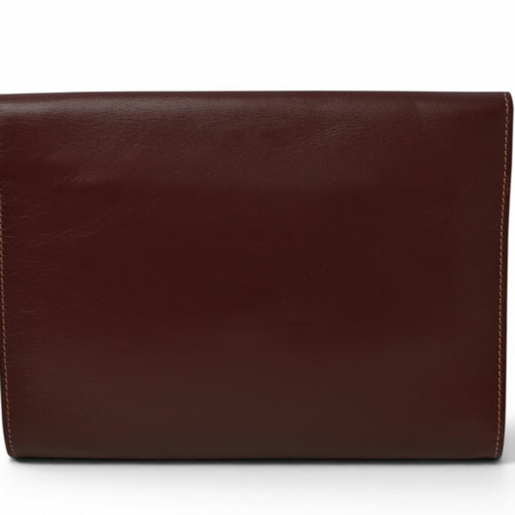 Cartier Must Bordeaux Leather Clutch Bag (Pre-Owned)