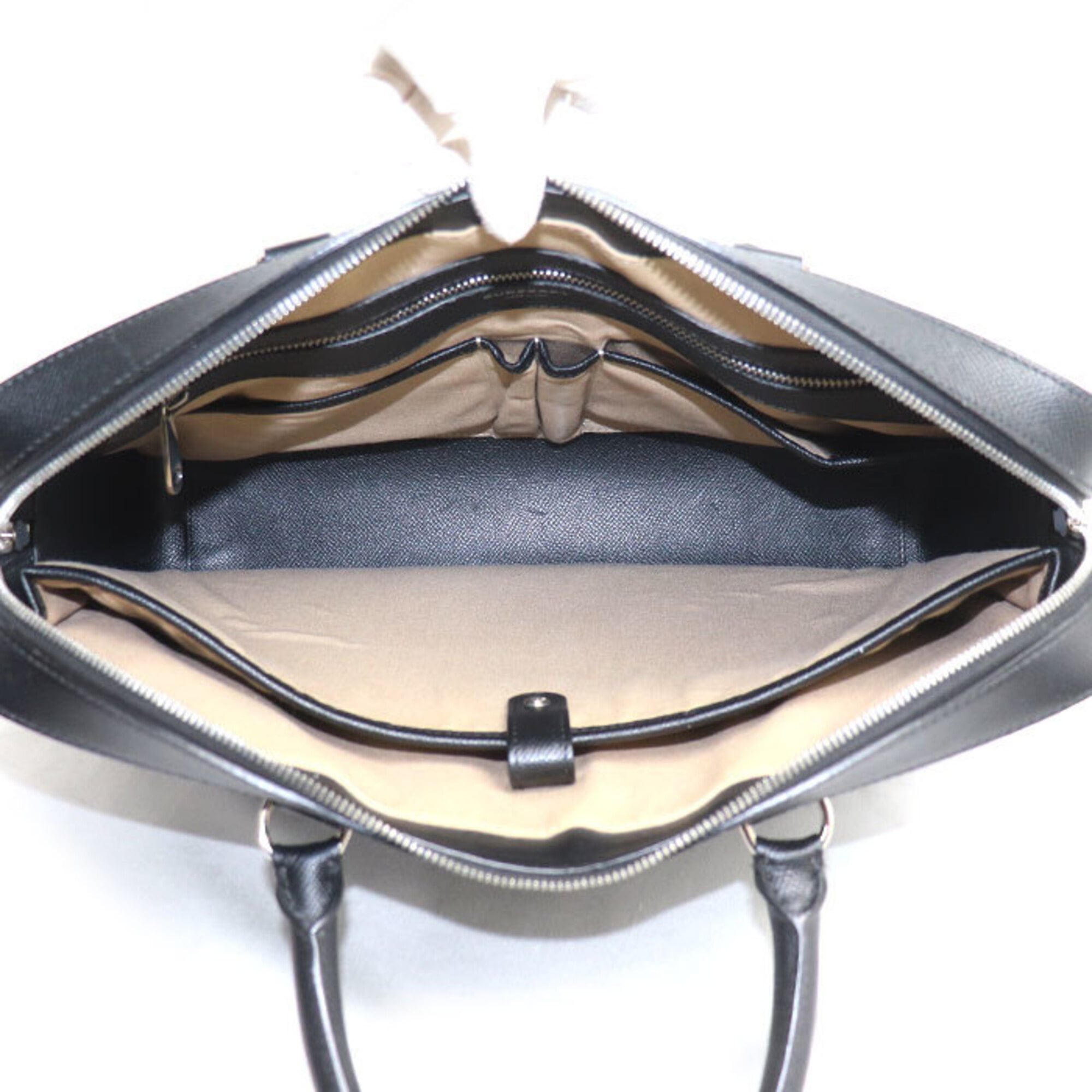 Burberry Black Leather Briefcase (Pre-Owned)