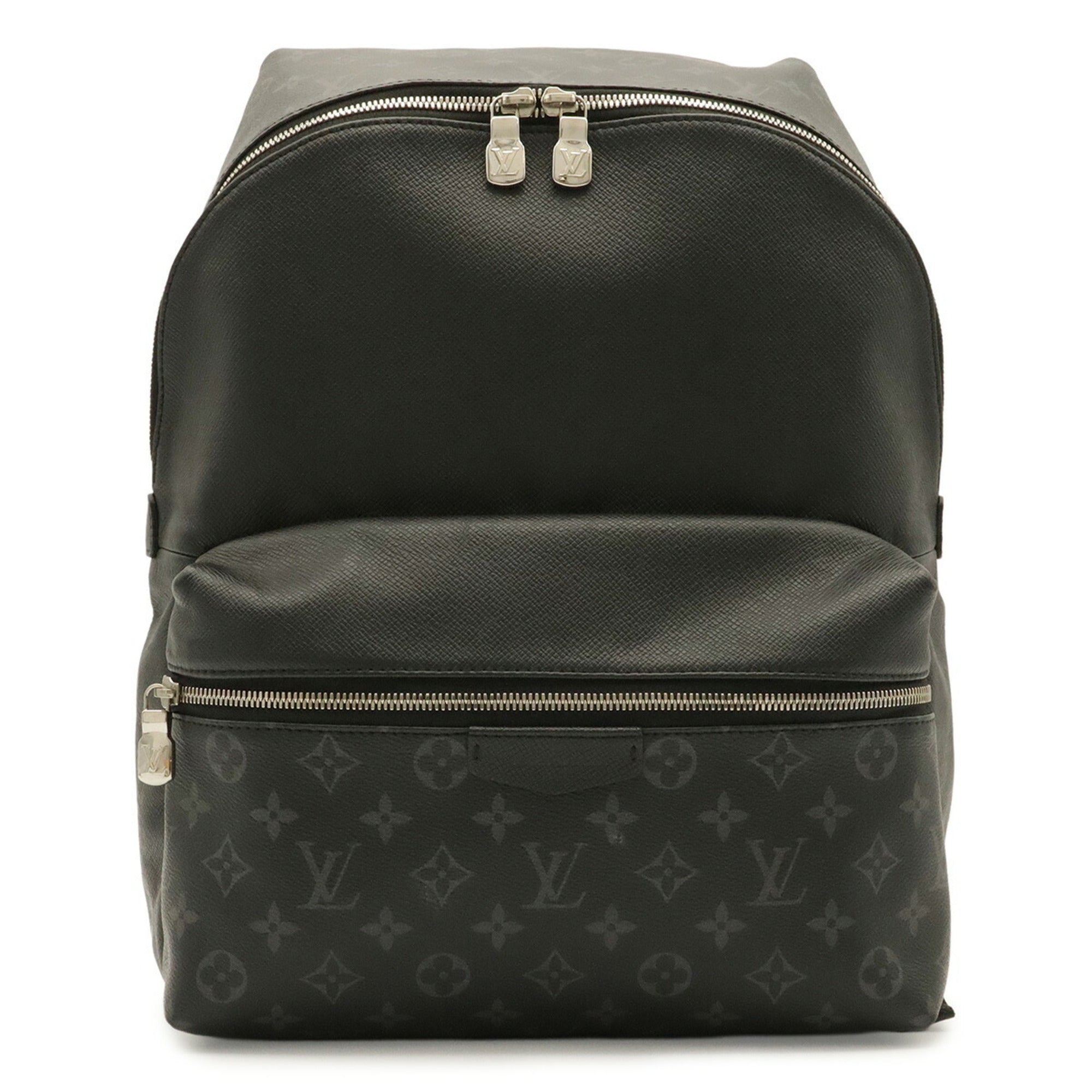 Louis Vuitton Black Gray Monogram Eclipse Canvas Taiga Leather Leather Backpack (Pre-Owned)