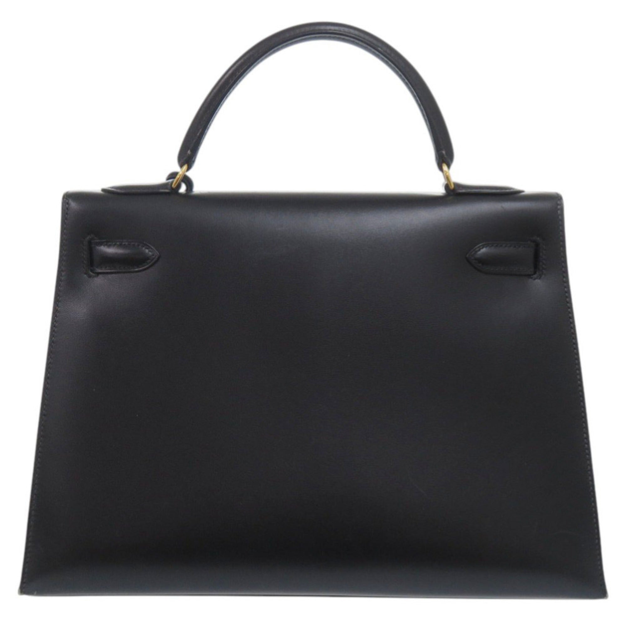 Hermes Black Box Calf Leather Handbag (Pre-Owned)