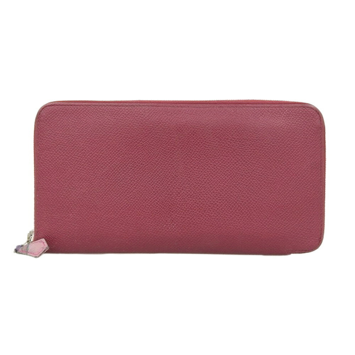 Hermes Silk'in Red Color Rouge H Courchevel Leather Long Wallet (Bi-Fold) (Pre-Owned)