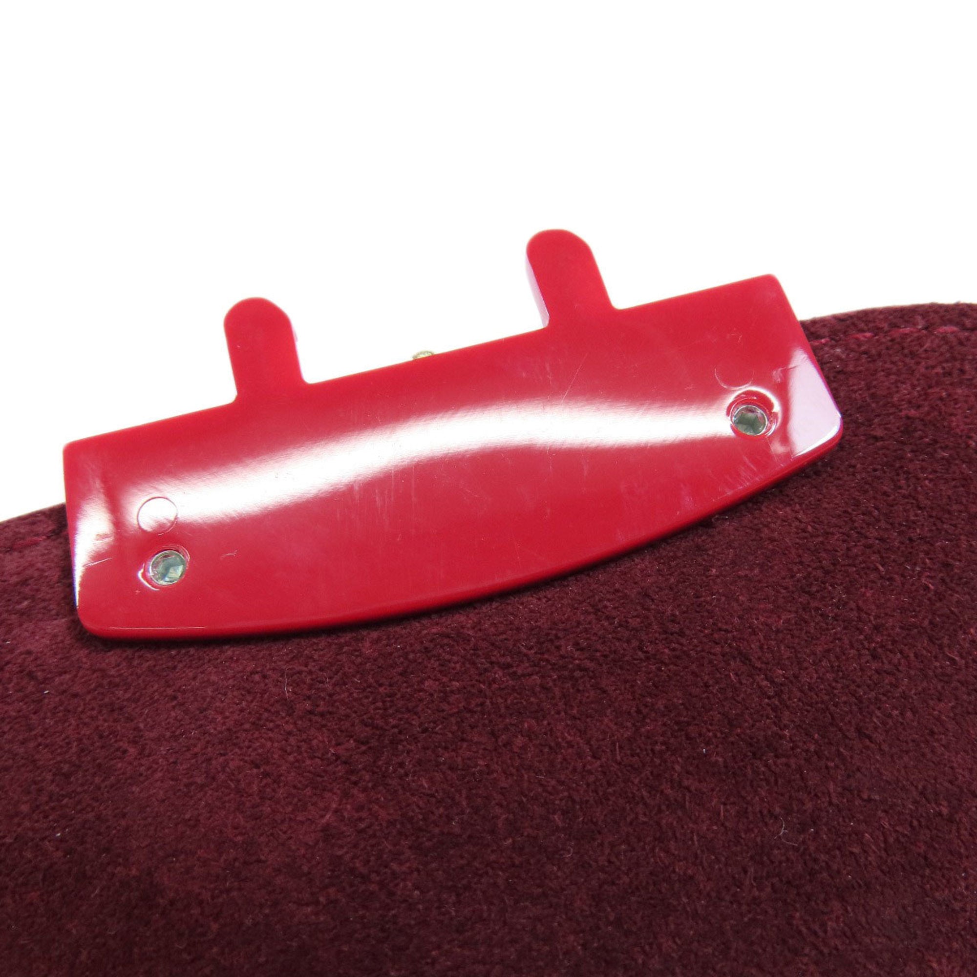 Furla Red Color Leather Shoulder Bag (Pre-Owned)