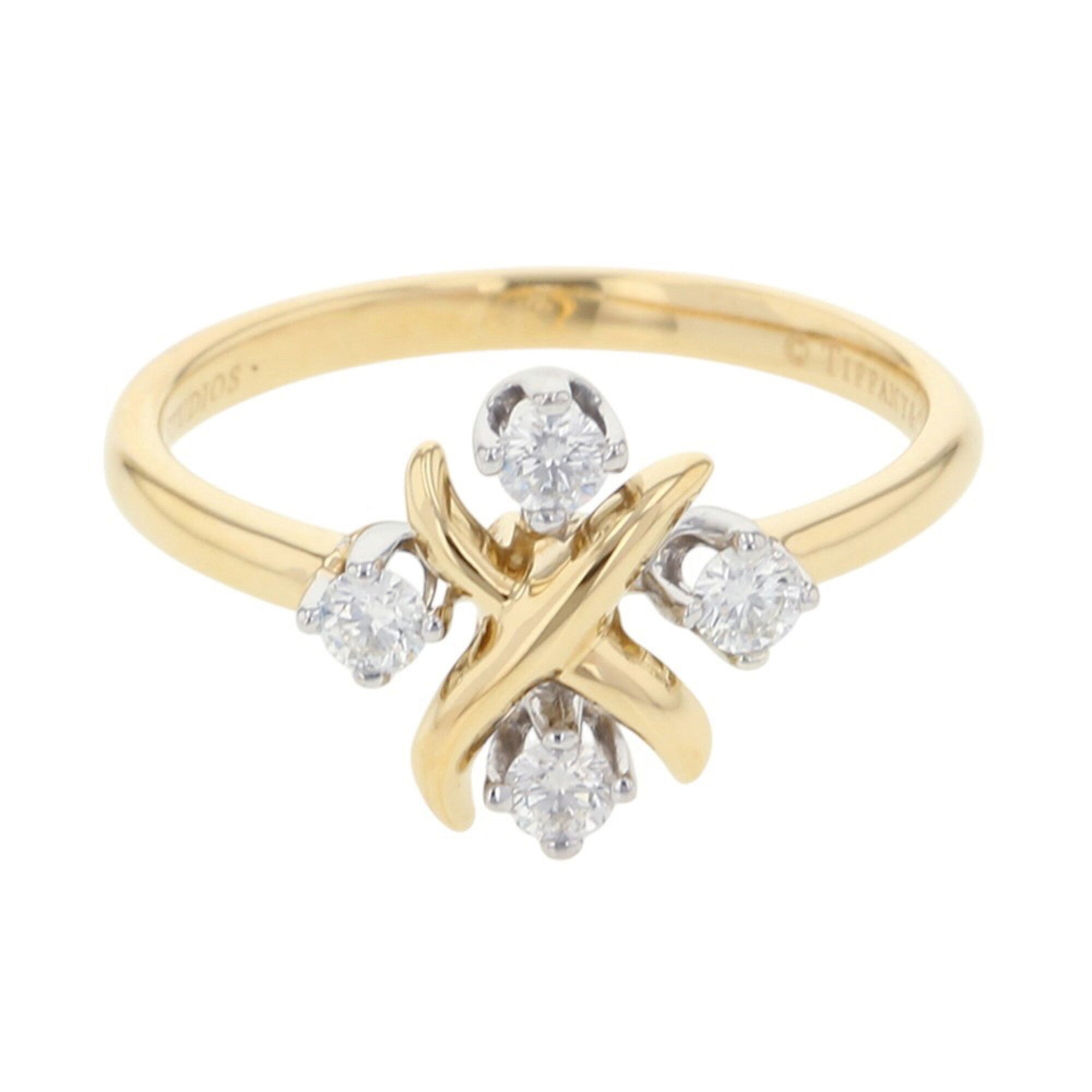 Tiffany Gold Silver Yellow Gold (18K) Platinum 950 Anniversary Ring (Pre-Owned)