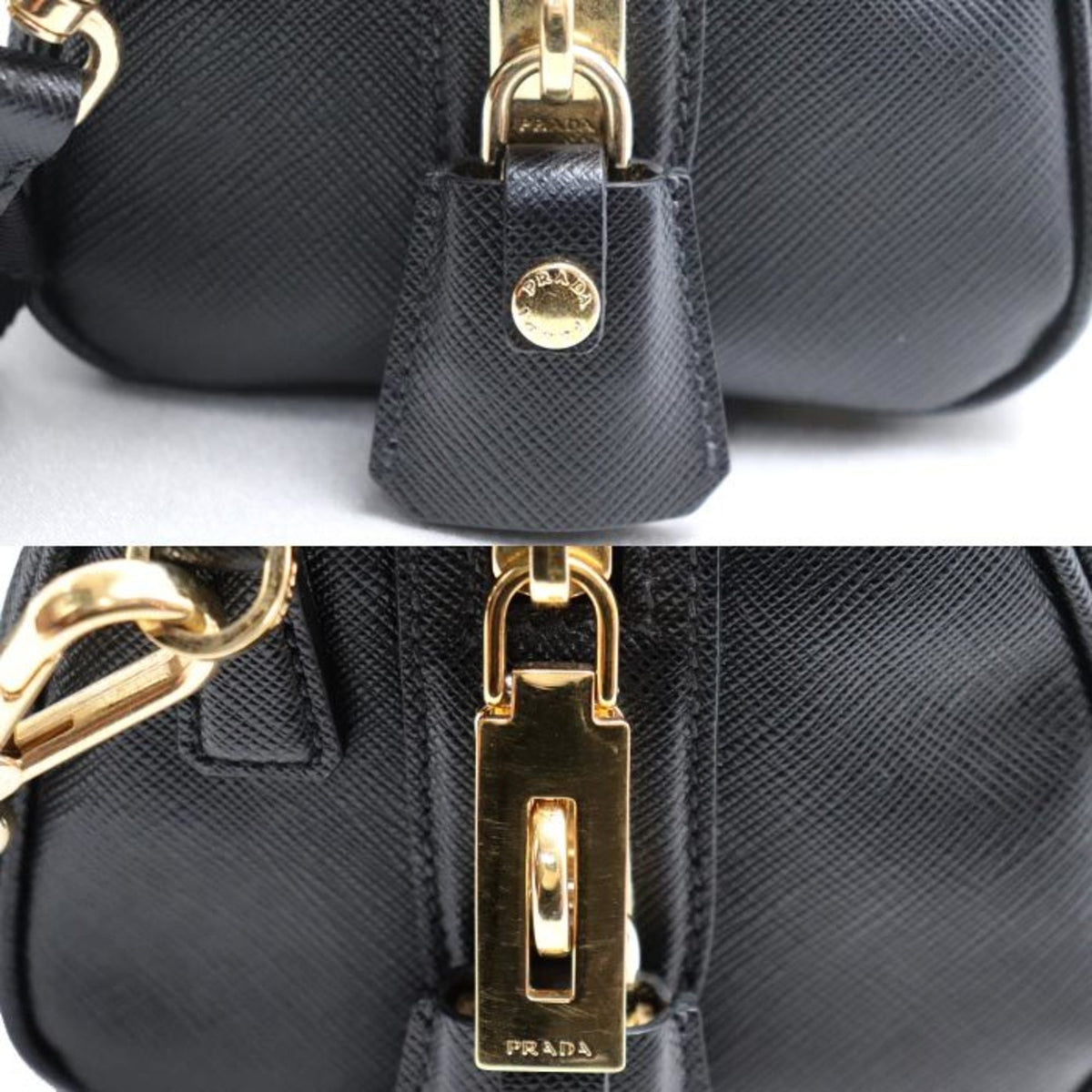 Prada Black Leather Pouch Shoulder Bag (Pre-Owned)