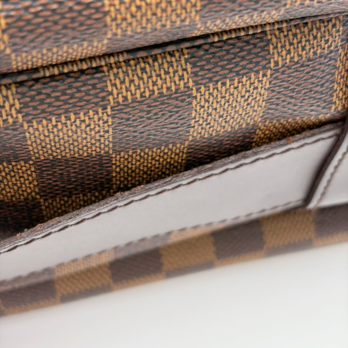 Louis Vuitton Ebene Damier Canvas Leather Shoulder Bag (Pre-Owned)