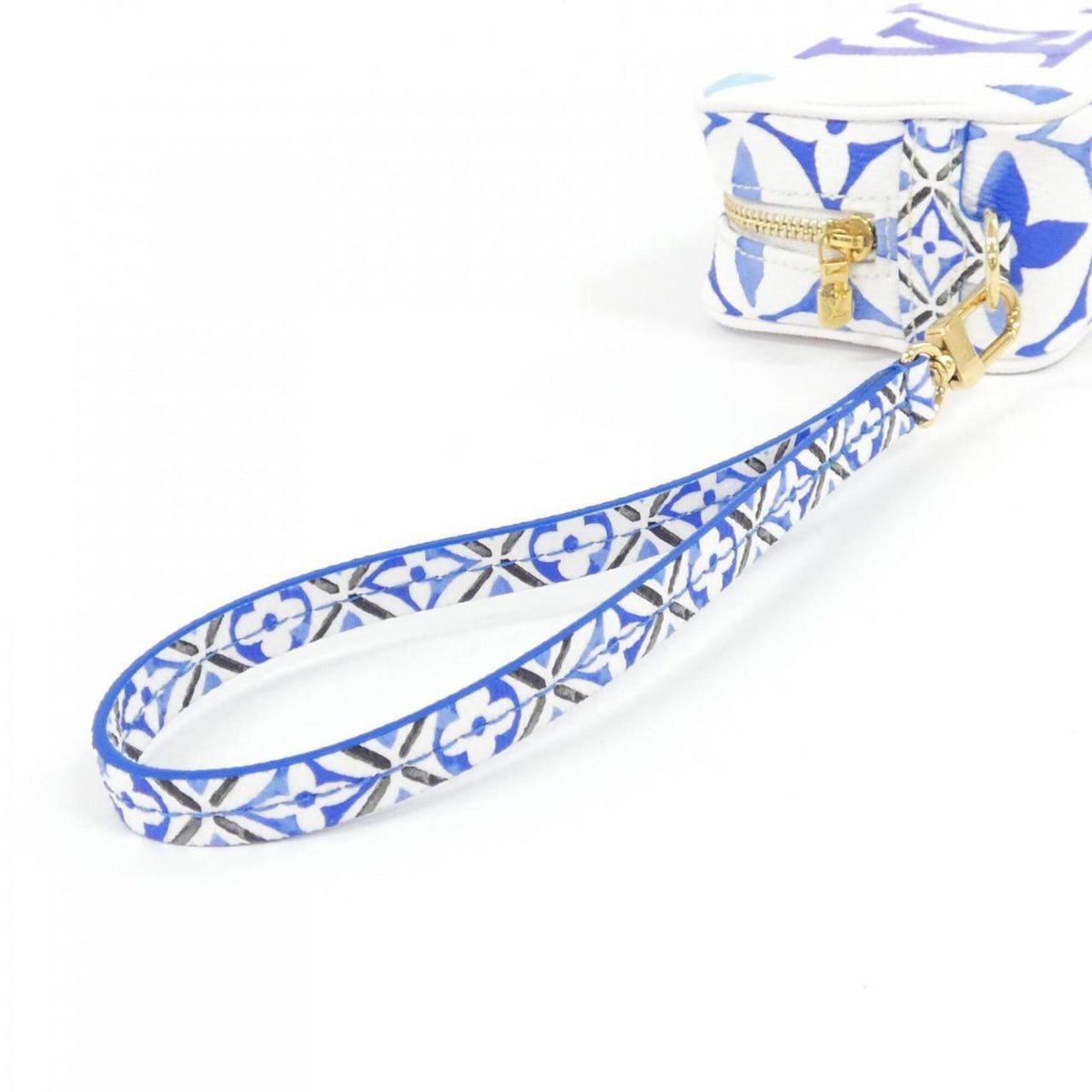 Louis Vuitton Blue Coated Canvas Handbag Pouch (Pre-Owned)