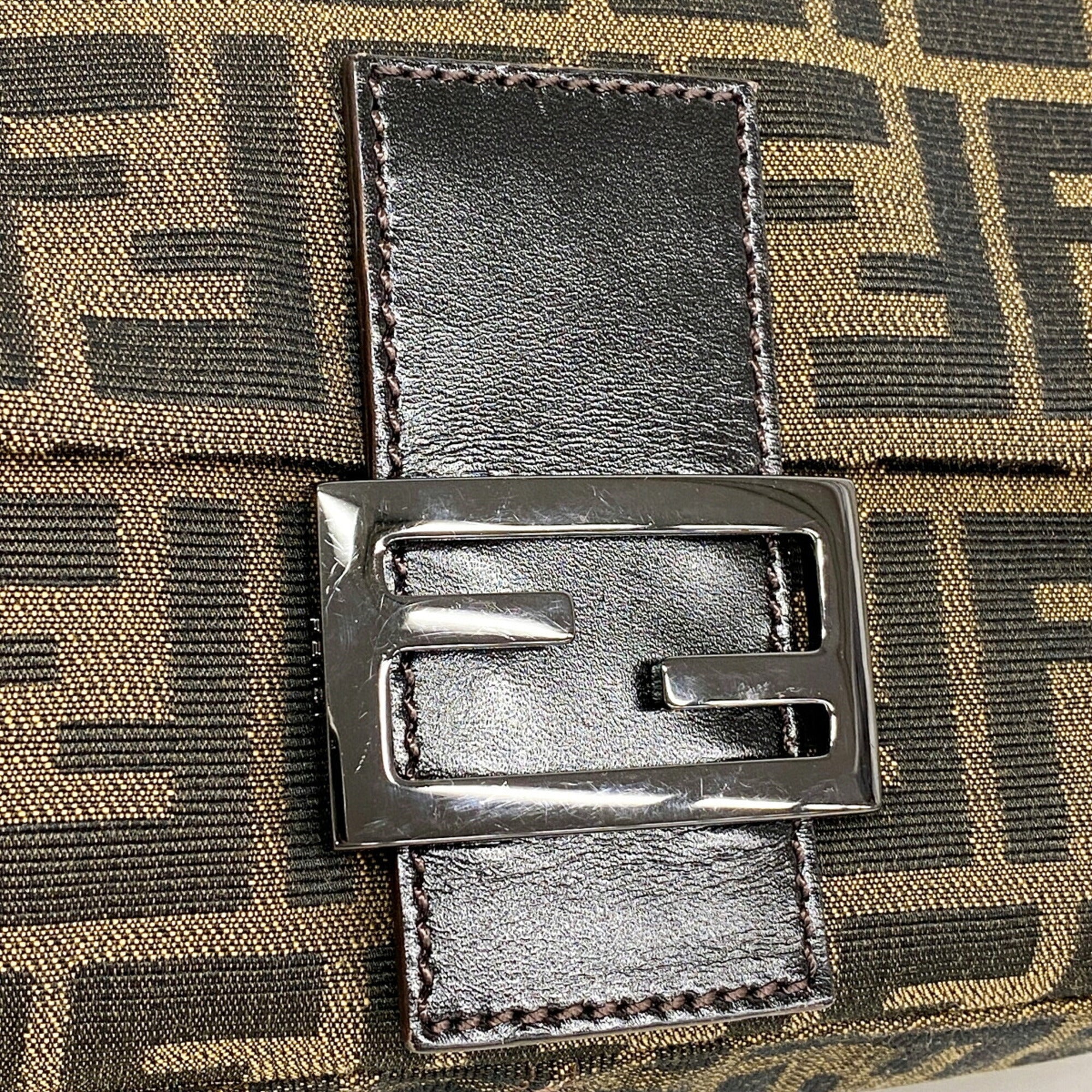 Fendi Brown Nylon Canvas Handbag (Pre-Owned)
