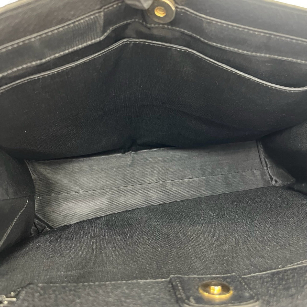 Yves Saint Laurent Black Leather Shoulder Bag Tote Bag (Pre-Owned)