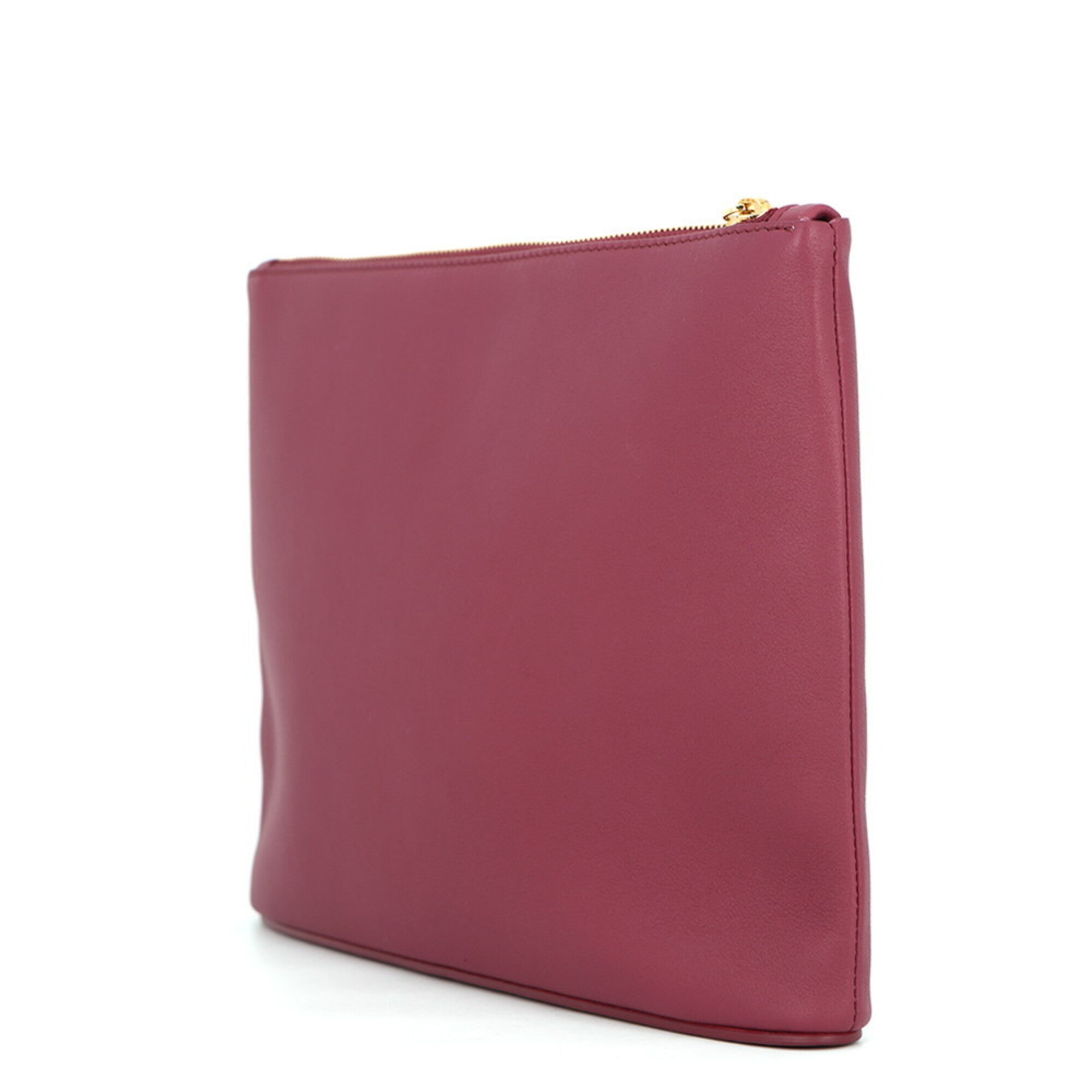 Loewe Bordeaux Leather Clutch Bag Handbag Pouch (Pre-Owned)