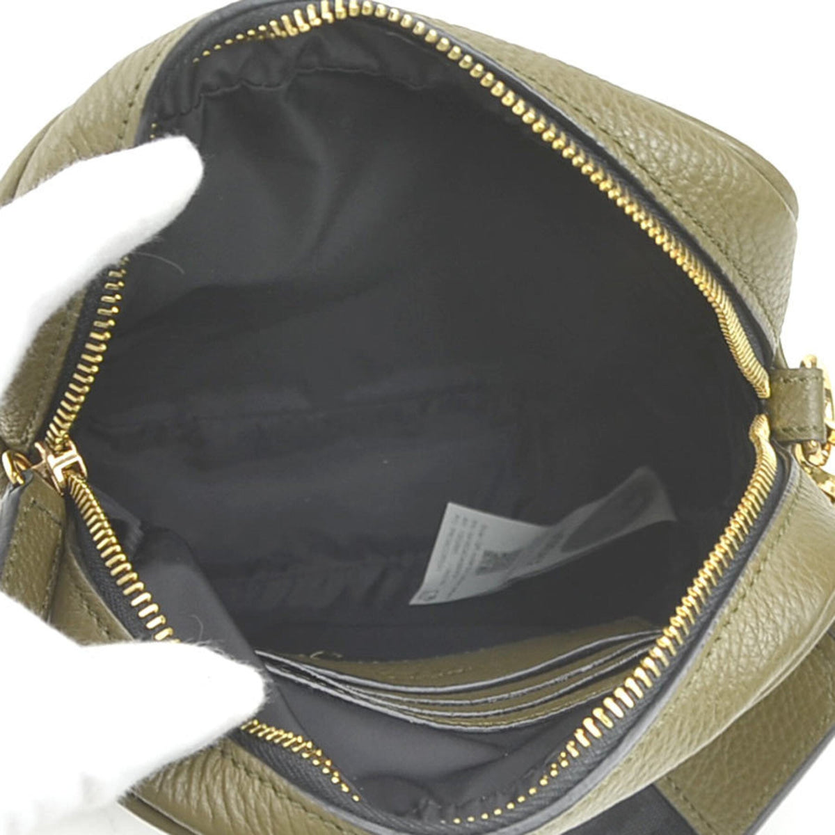 Versace Khaki Leather Shoulder Bag (Pre-Owned)