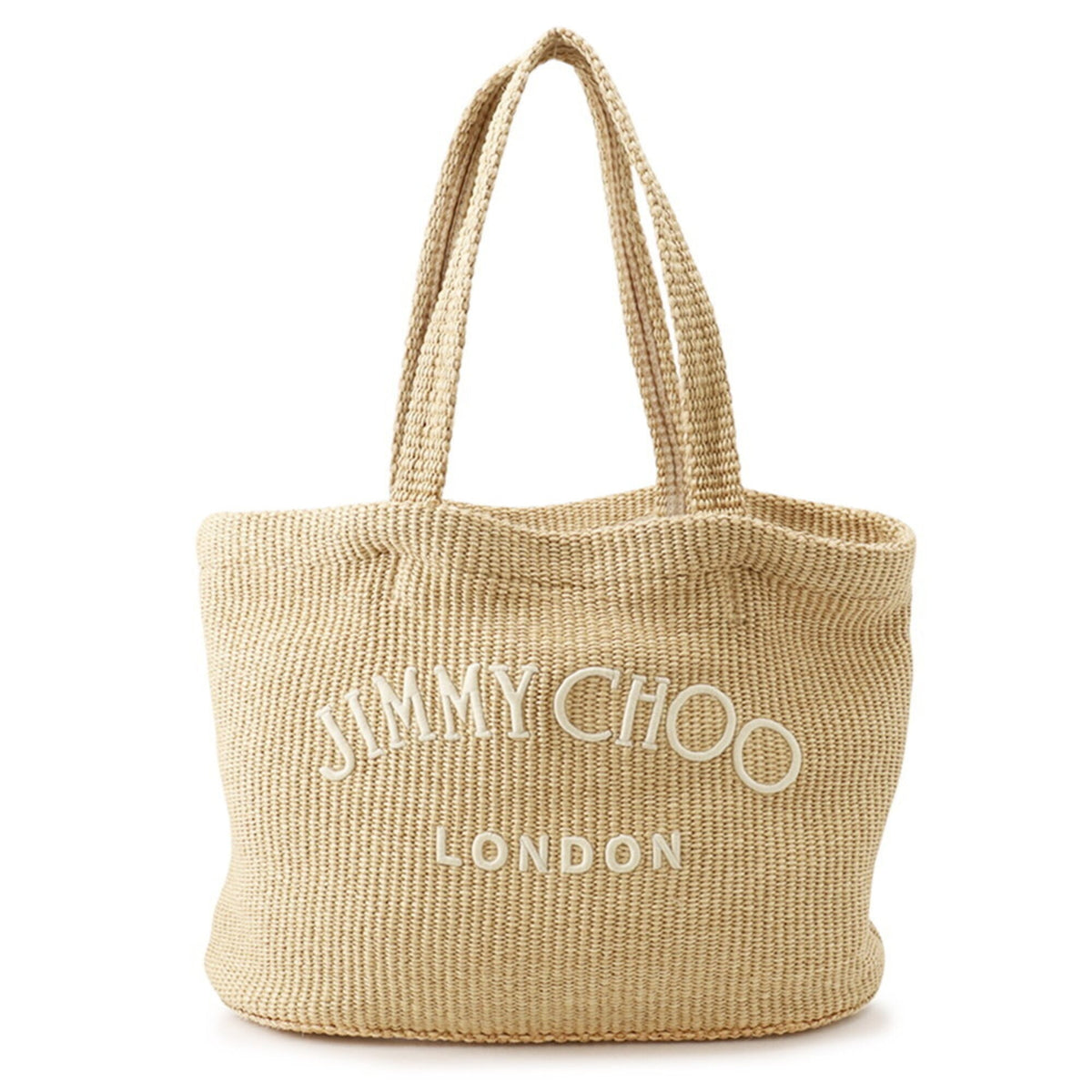 Jimmy Choo Beige Raffia Handbag Tote Bag (Pre-Owned)