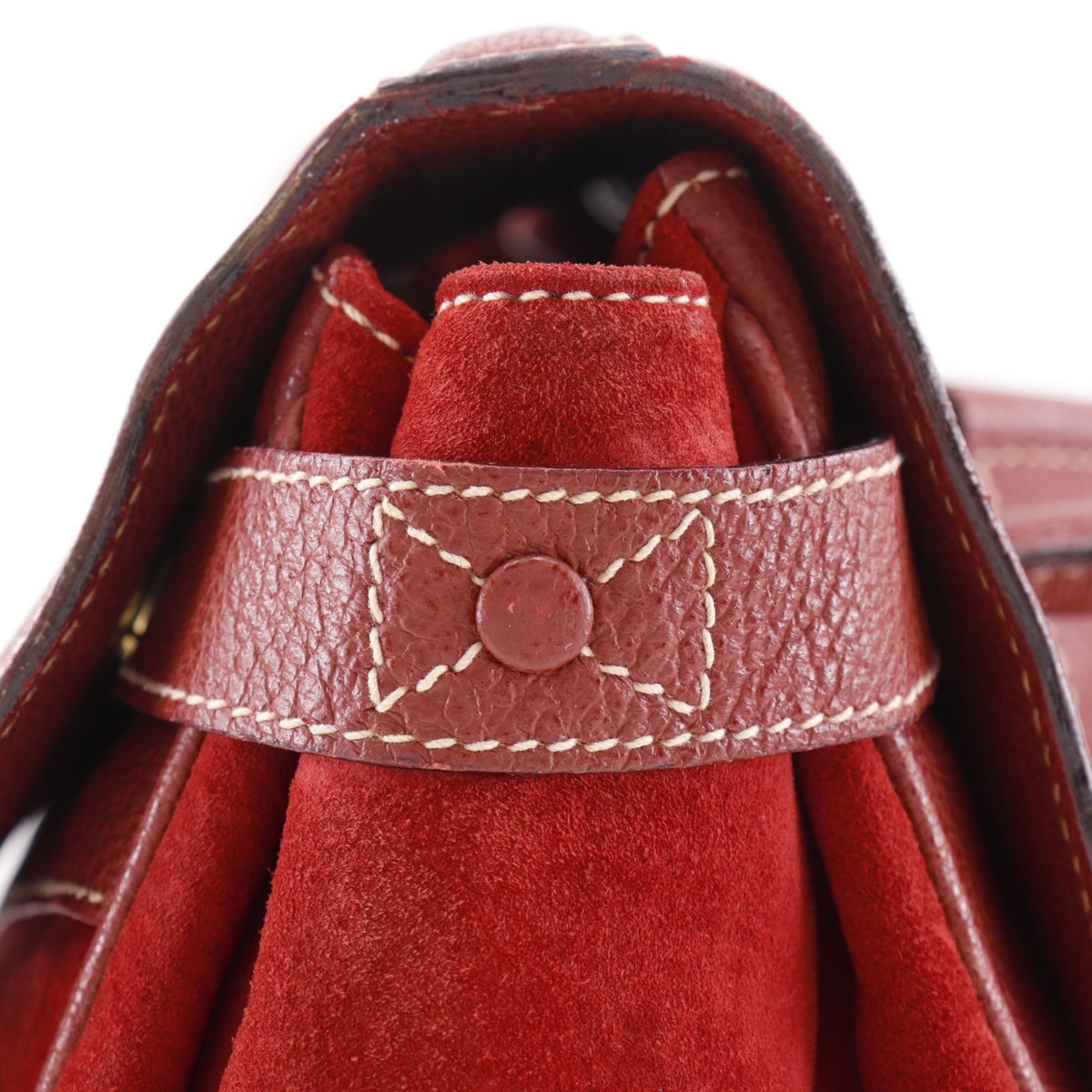 Gucci Red Color Suede Leather Backpack (Pre-Owned)