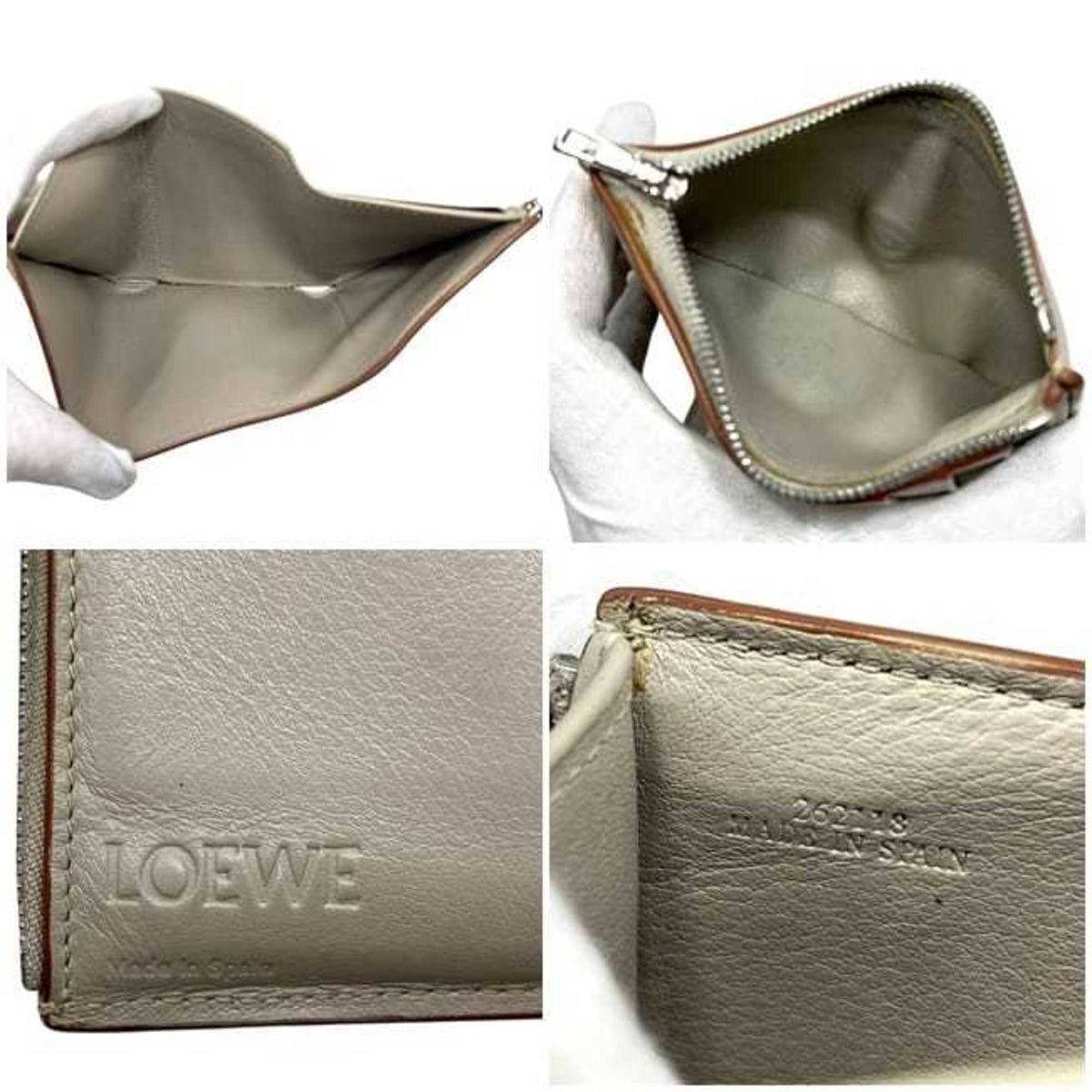 Loewe Beige Leather Wallet (Tri-Fold) (Pre-Owned)