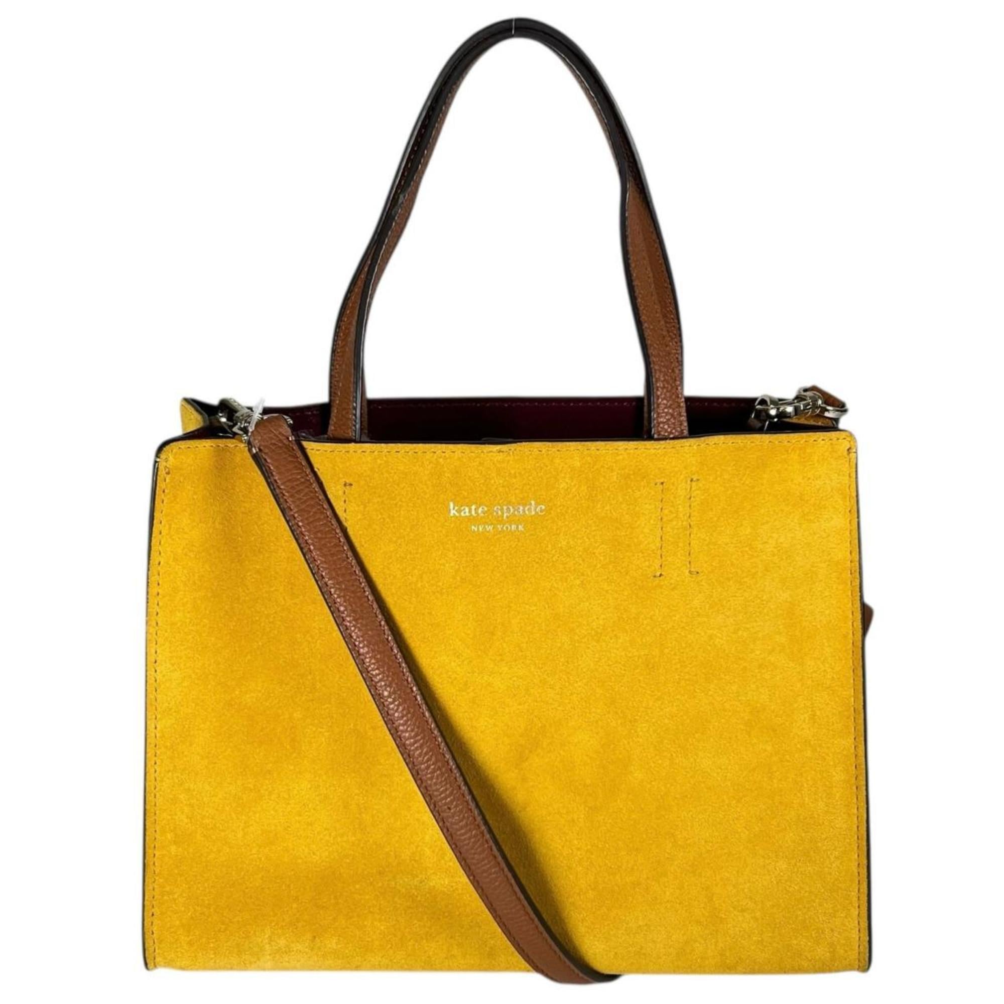 Kate Spade Yellow Suede Leather Handbag Shoulder Bag (Pre-Owned)