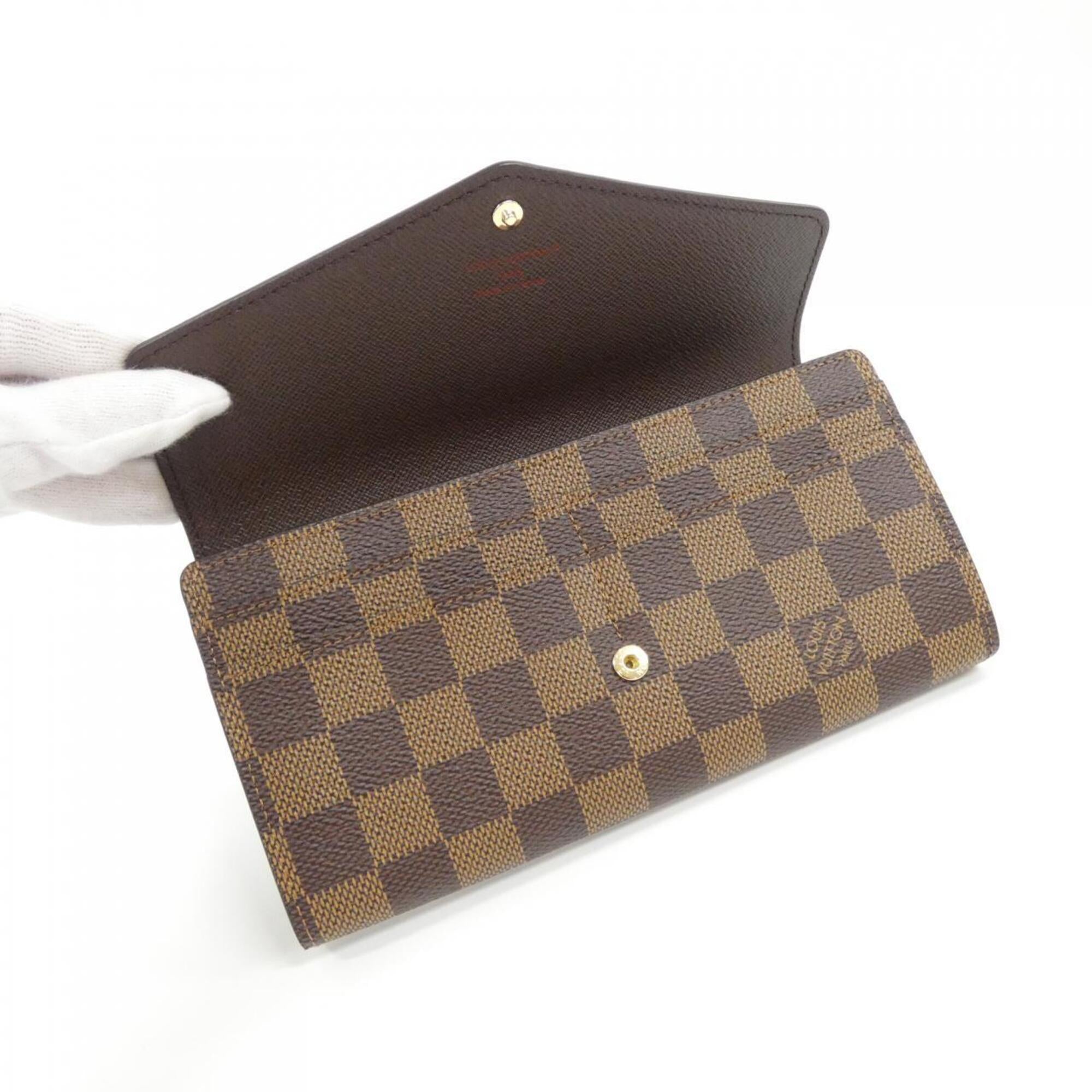 Louis Vuitton Damier Brown Ebene Coated Canvas Long Wallet (Bi-Fold) (Pre-Owned)