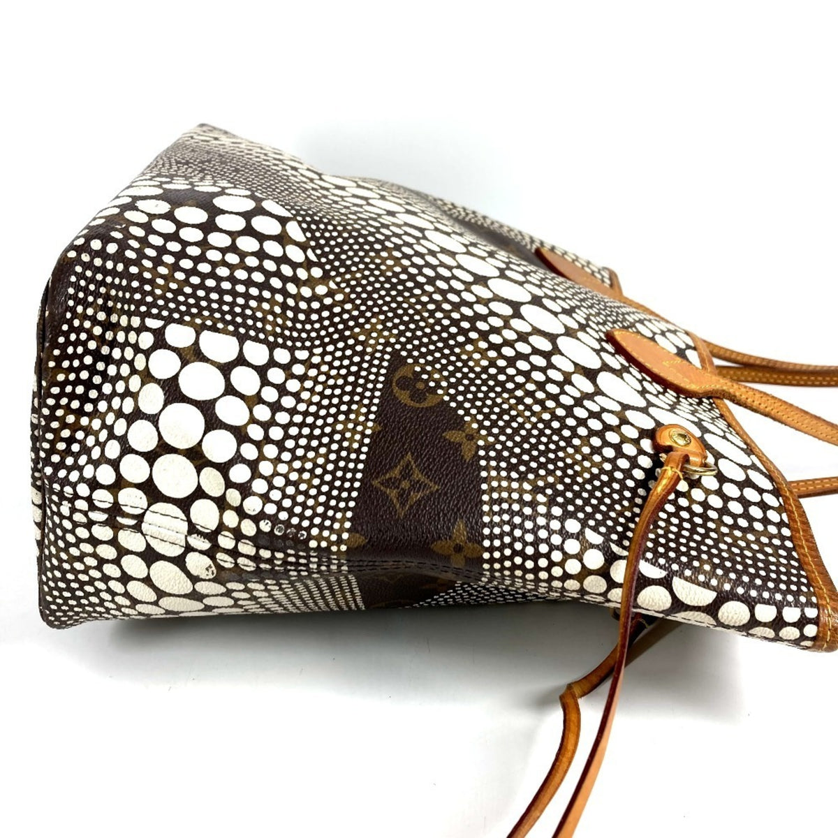 Louis Vuitton Brown White Monogram Canvas Shoulder Bag Tote Bag (Pre-Owned)