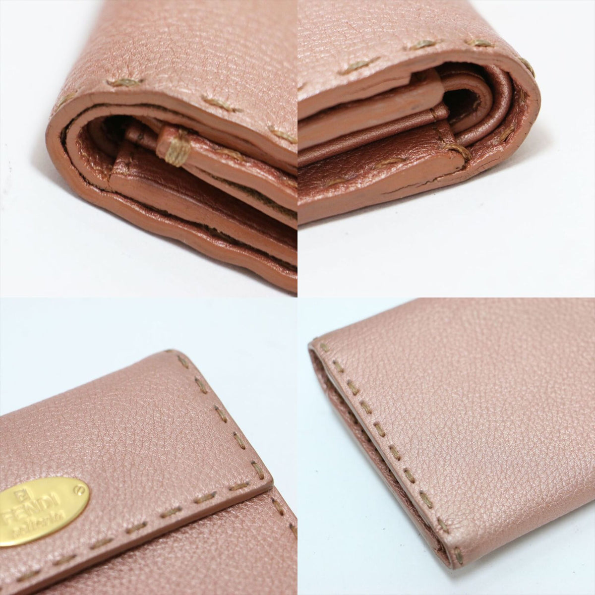 Fendi Pink Leather Wallet (Tri-Fold) (Pre-Owned)