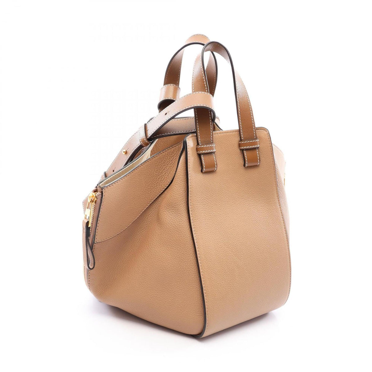 Loewe Beige Gray Leather Handbag (Pre-Owned)