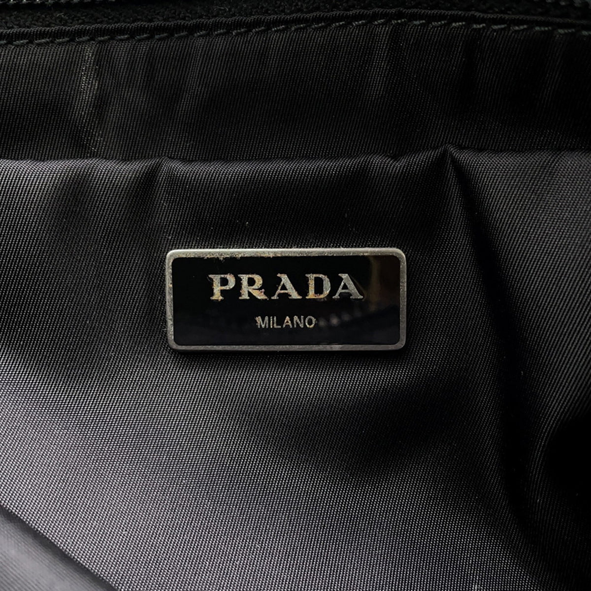 Prada Black Nylon Leather Handbag Messenger Bag Shoulder Bag (Pre-Owned)