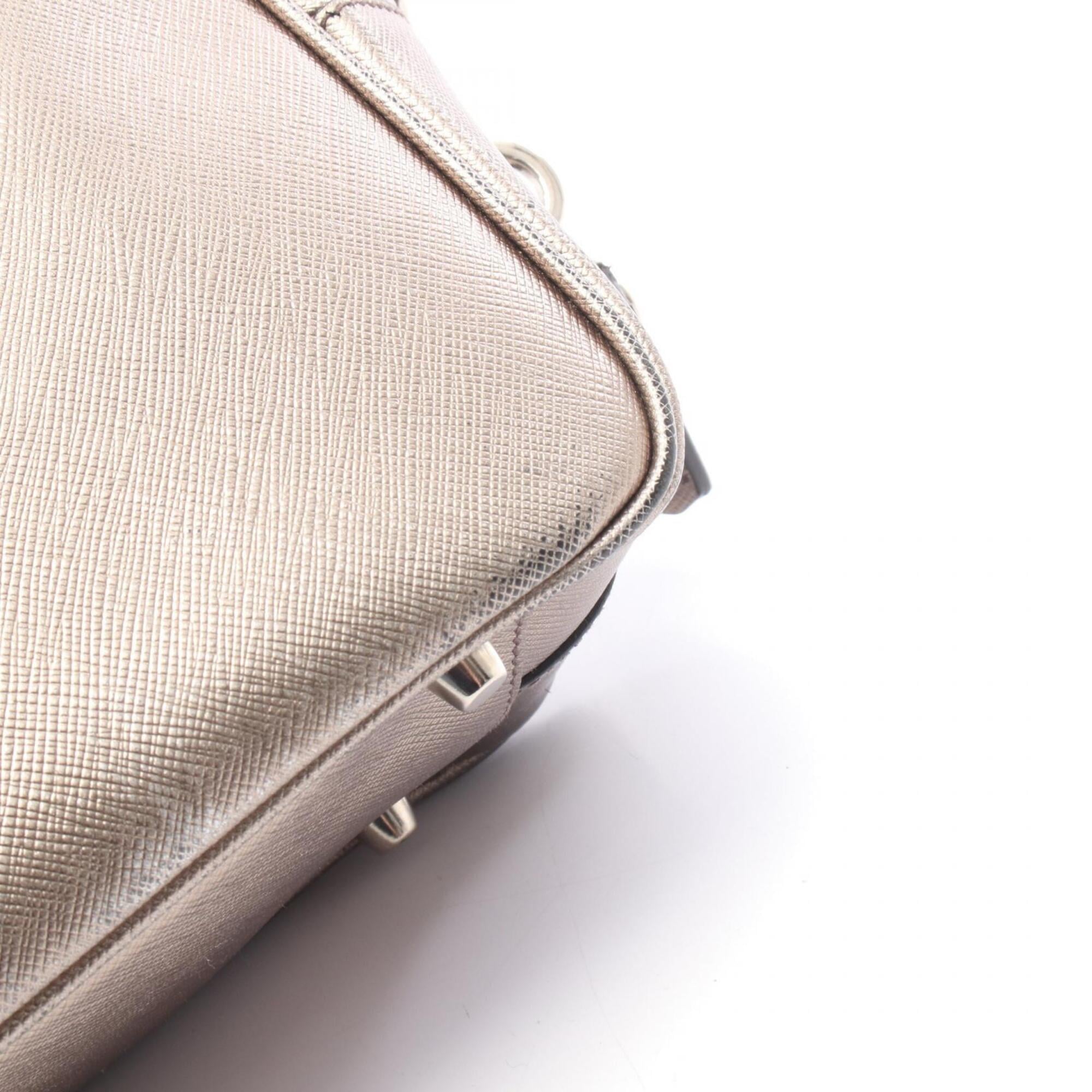 Prada Beige Gold Leather Handbag (Pre-Owned)