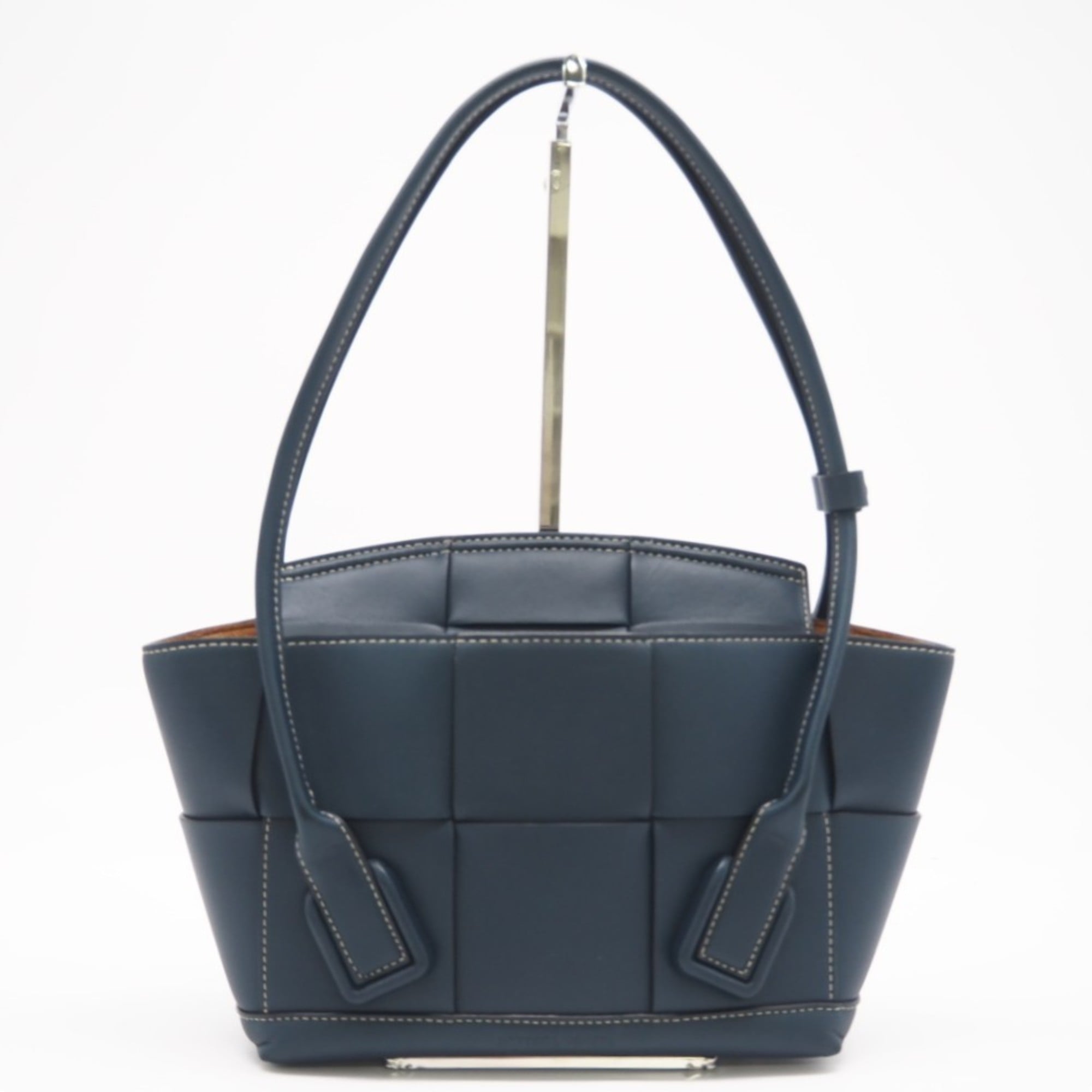 Bottega Veneta Navy Leather Handbag Tote Bag (Pre-Owned)