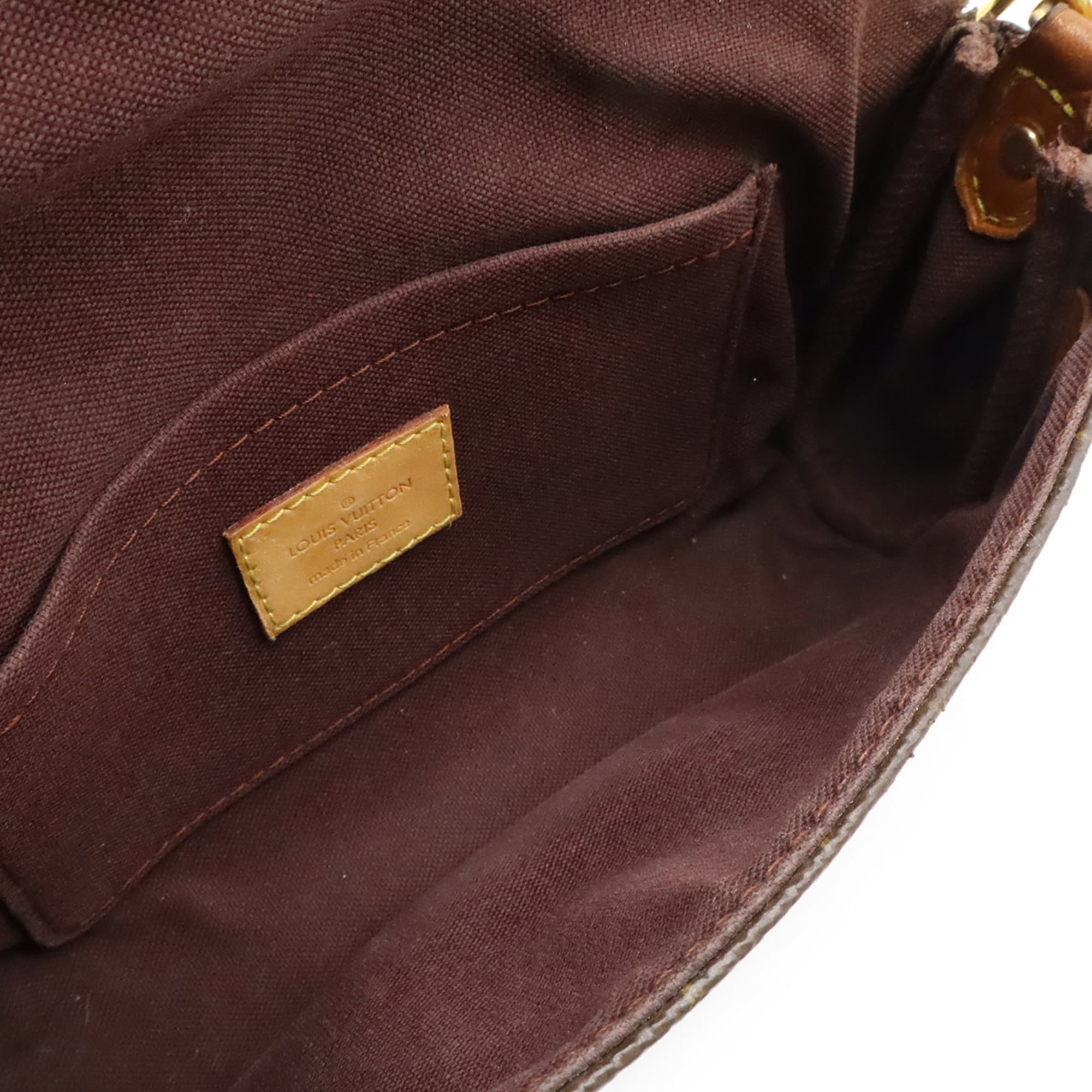 Louis Vuitton Brown Canvas Clutch Bag Pouch Shoulder Bag (Pre-Owned)