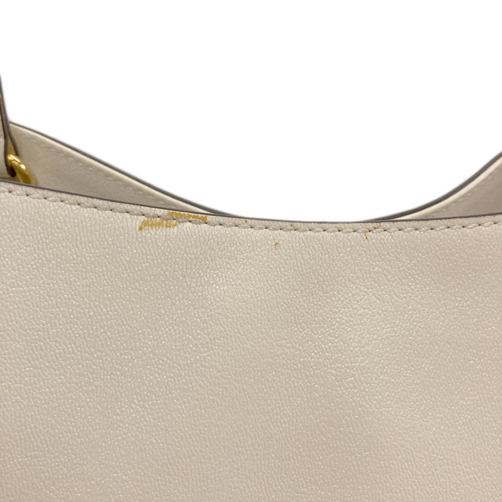 Gucci Cream Leather Tote Bag (Pre-Owned)