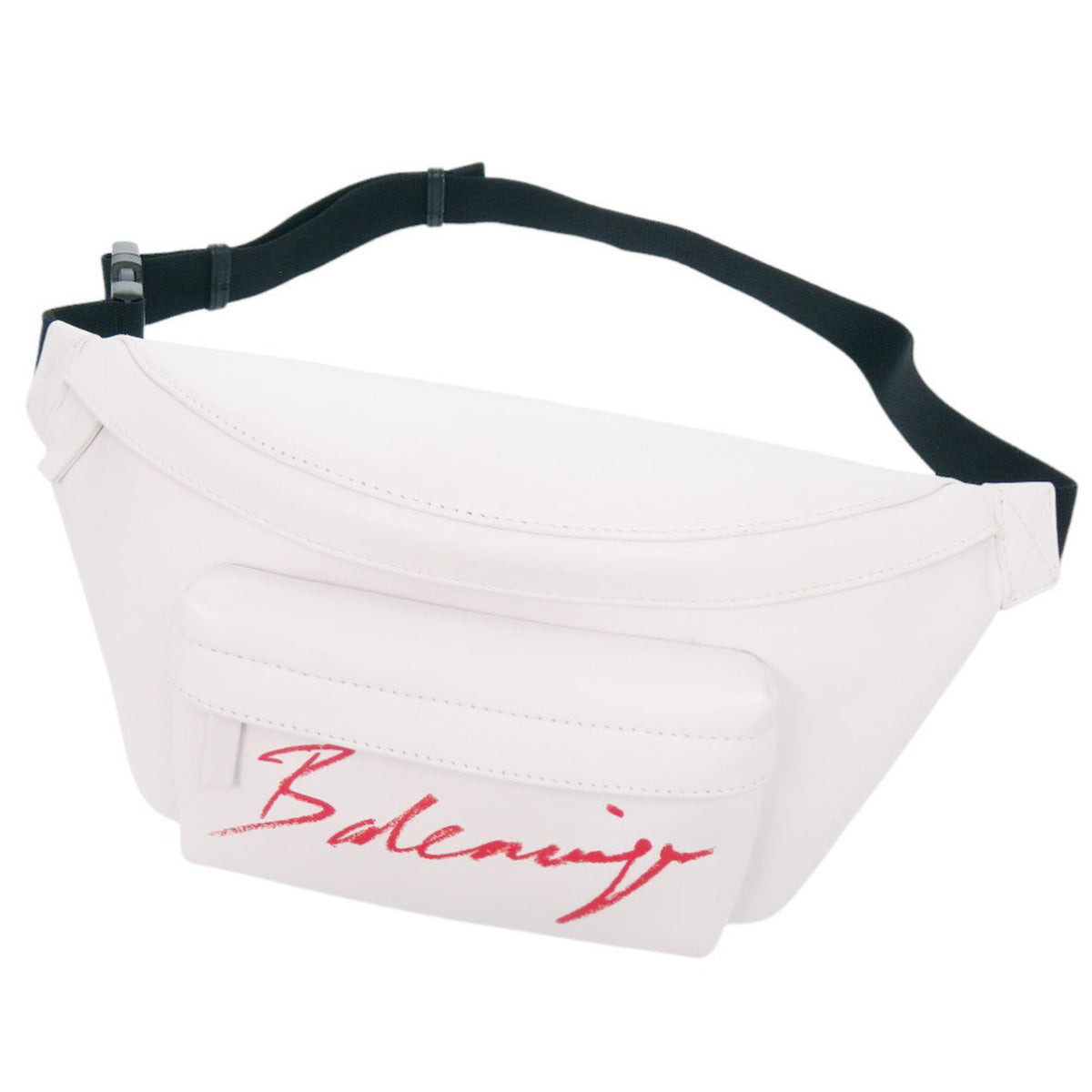 Balenciaga White Leather Fanny Pack Sling Bag (Pre-Owned)