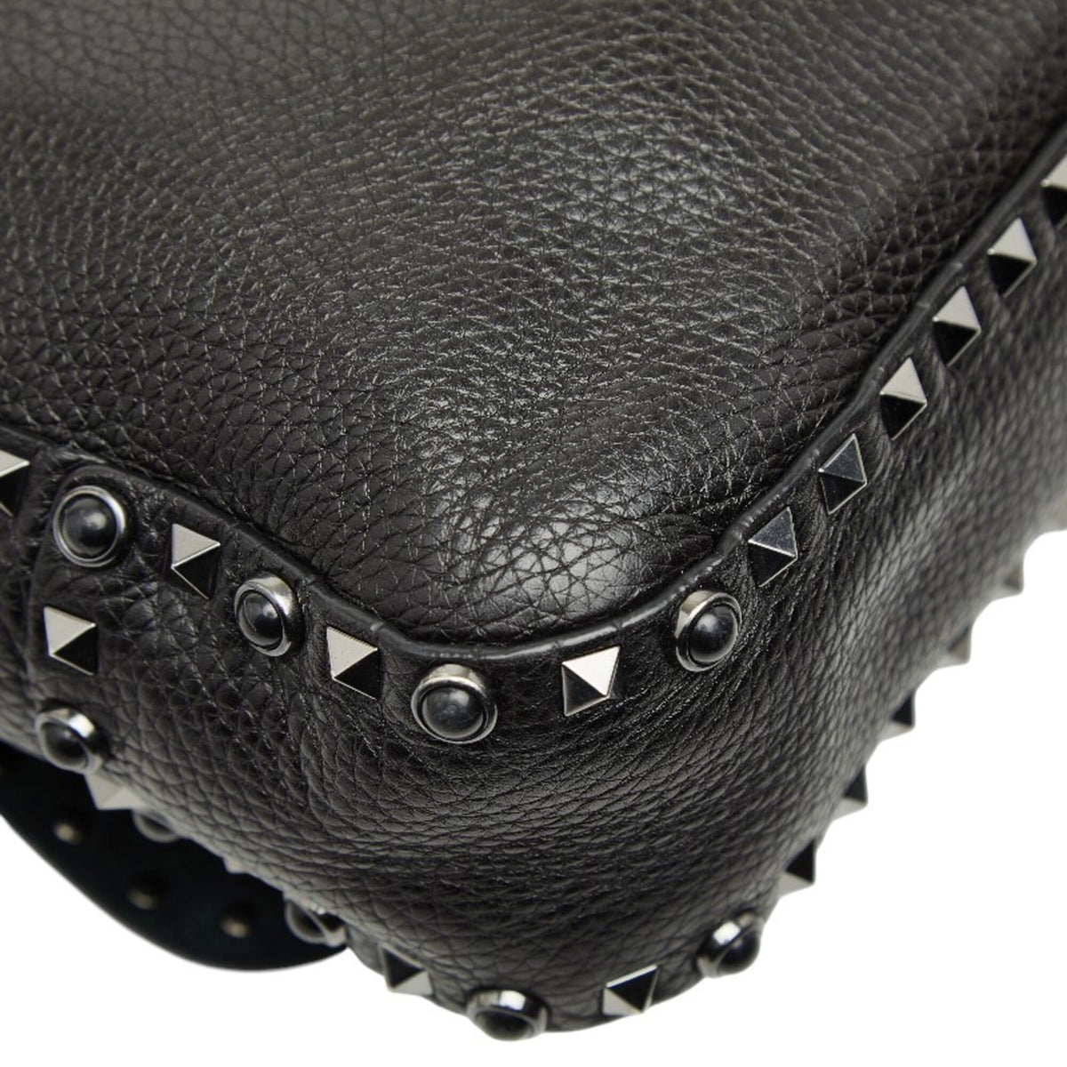 Valentino Black Purple Leather Shoulder Bag (Pre-Owned)