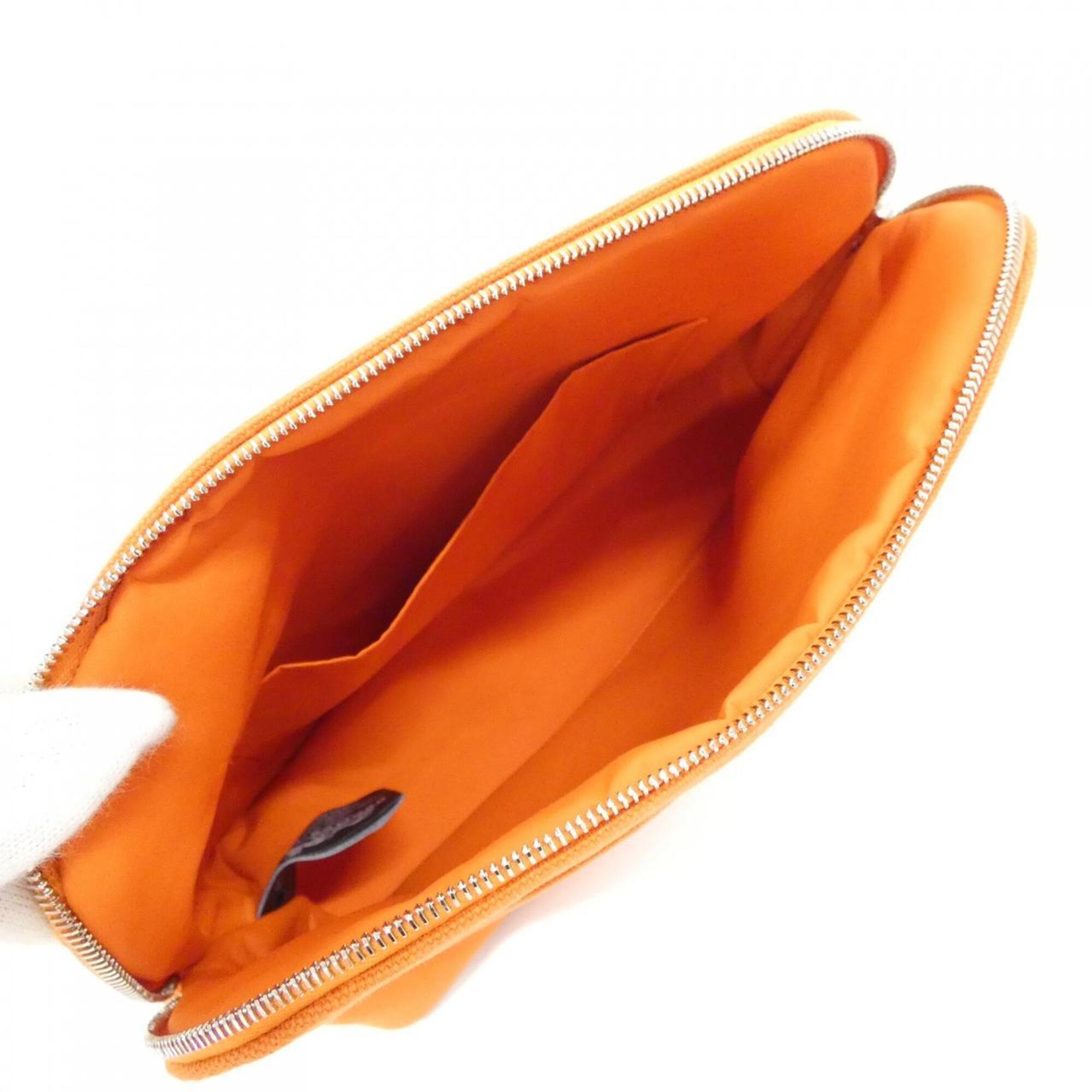Hermes Feu Orange Canvas Handbag Pouch (Pre-Owned)