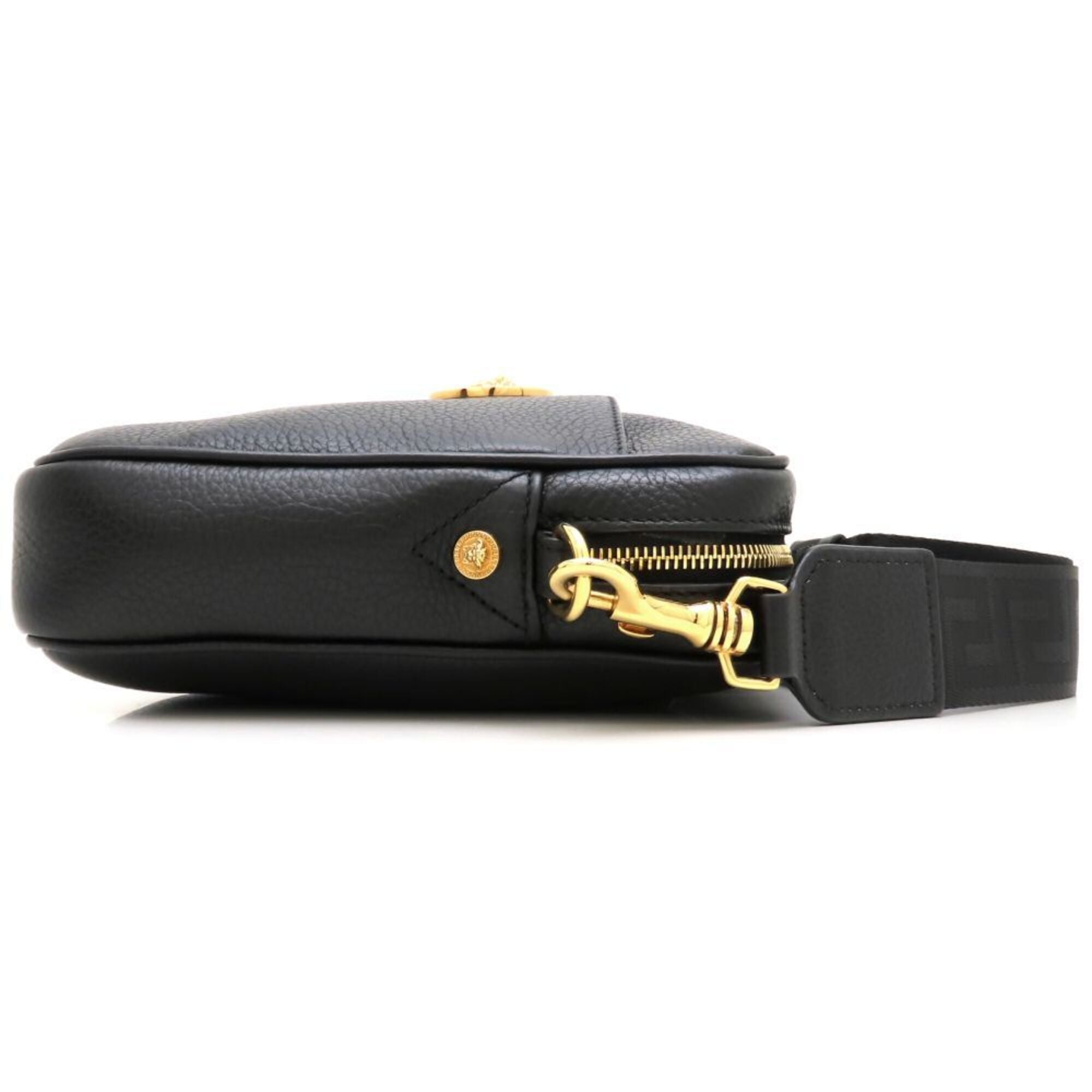 Versace Black Leather Shoulder Bag (Pre-Owned)