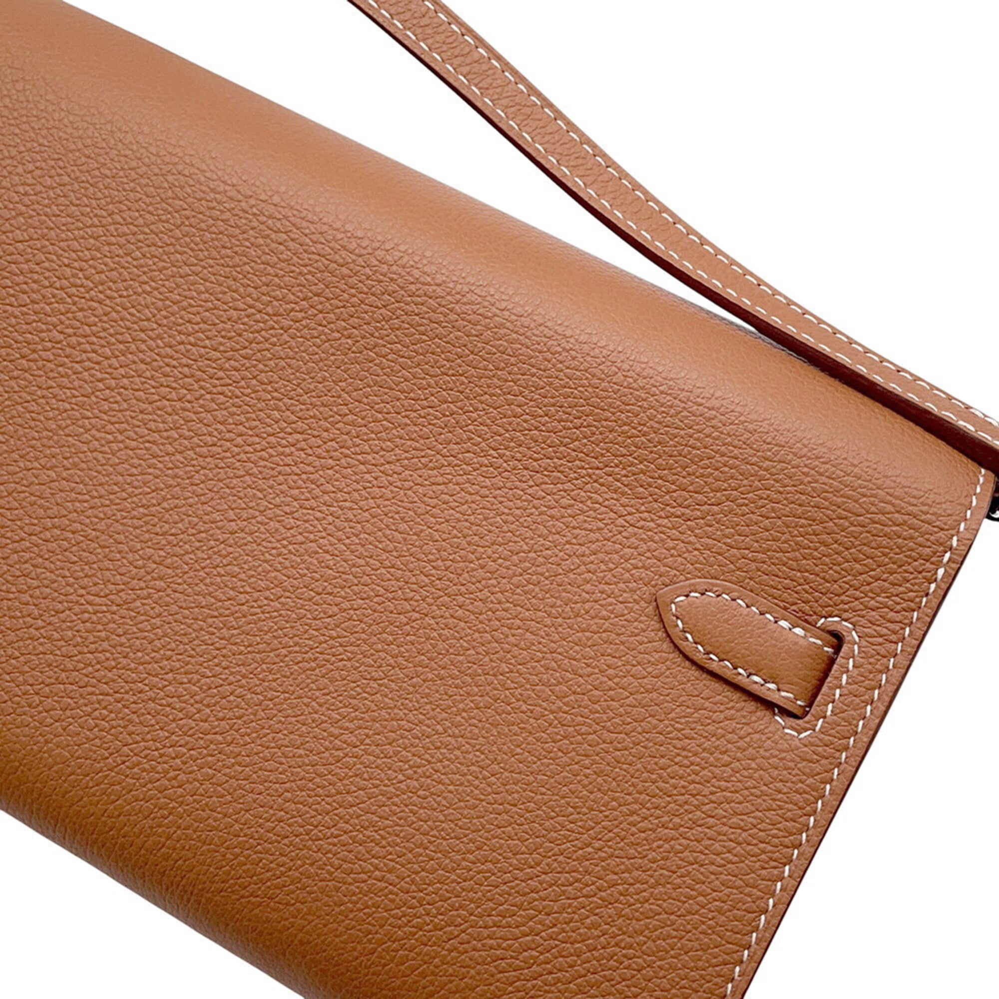 Hermes Gold Evercalf Leather Long Wallet (Bi-Fold) (Pre-Owned)