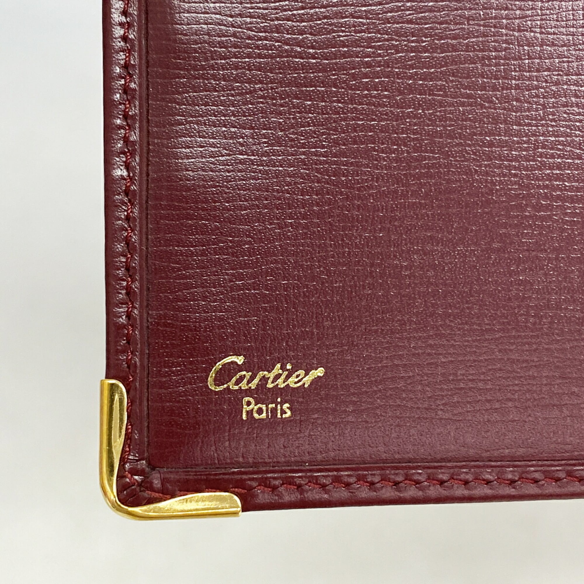 Cartier Bordeaux Leather Long Wallet (Bi-Fold) (Pre-Owned)