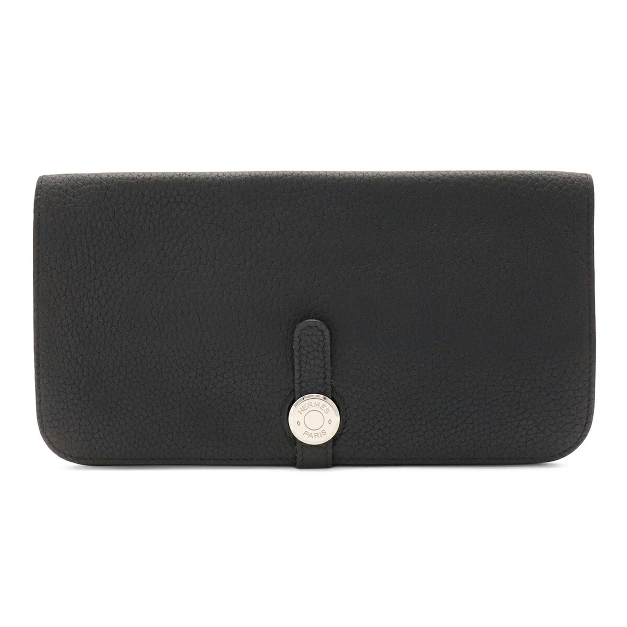 Hermes Black Togo Leather Long Wallet (Bi-Fold) (Pre-Owned)