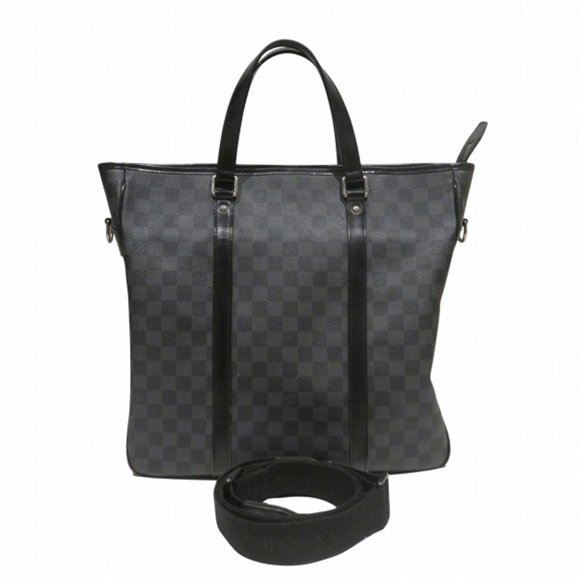 Louis Vuitton Black Damier Graphite Handbag Shoulder Bag Tote Bag (Pre-Owned)