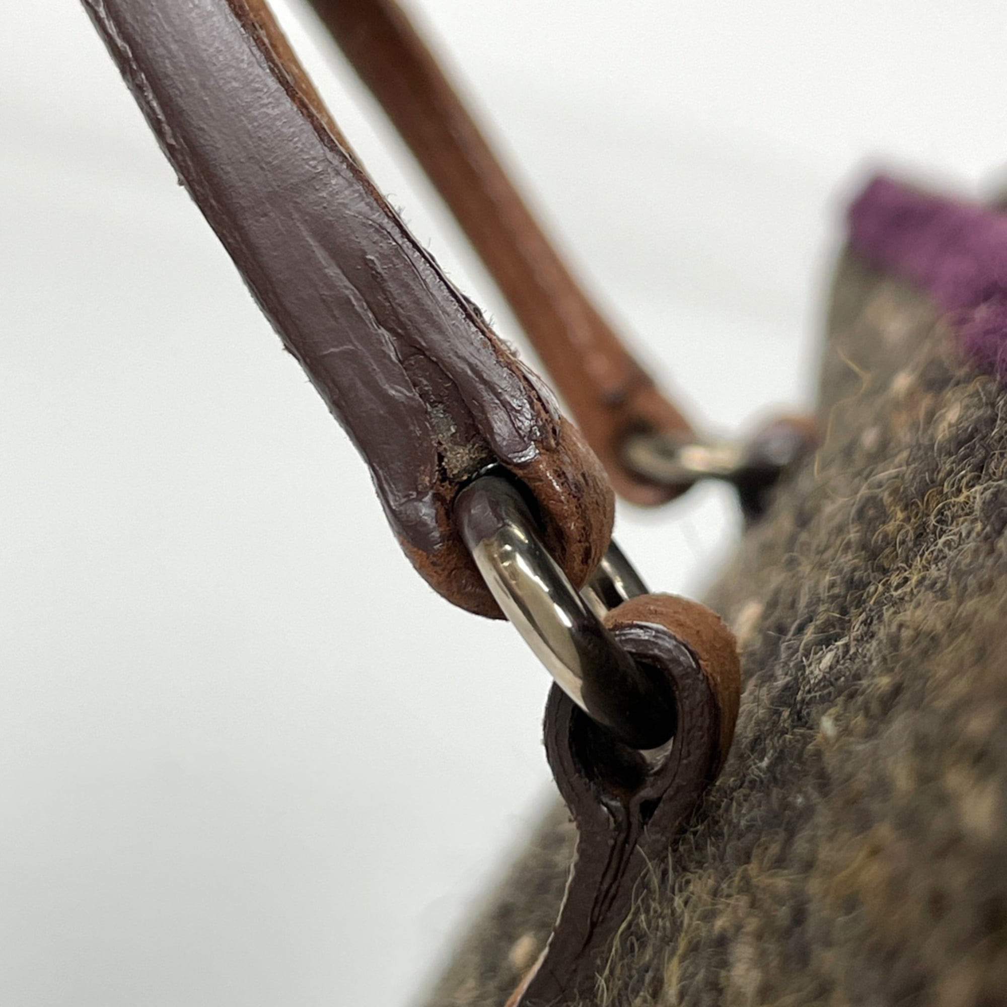 Prada Brown Fabric Leather Handbag (Pre-Owned)