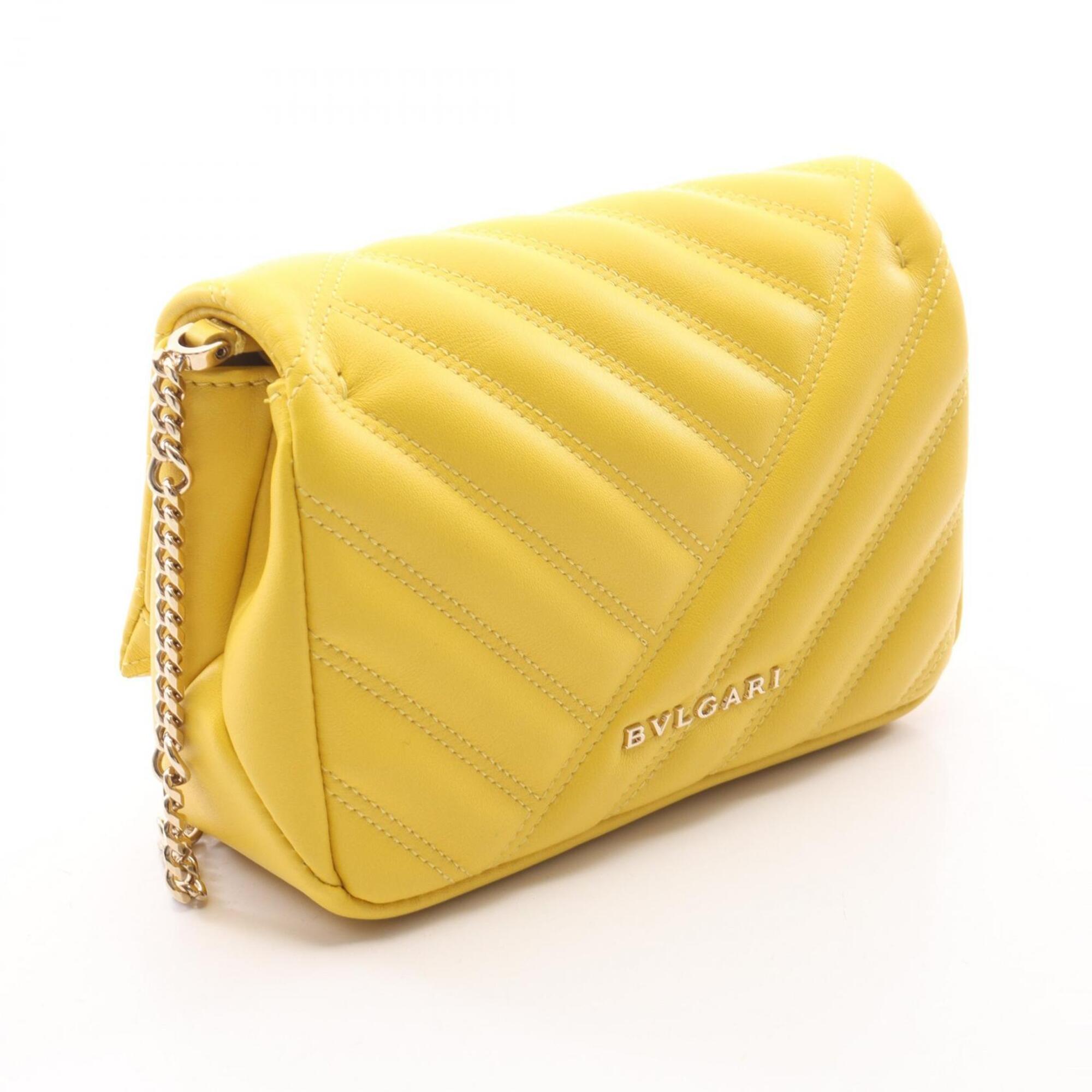 Bvlgari Yellow Leather Handbag Shoulder Bag (Pre-Owned)