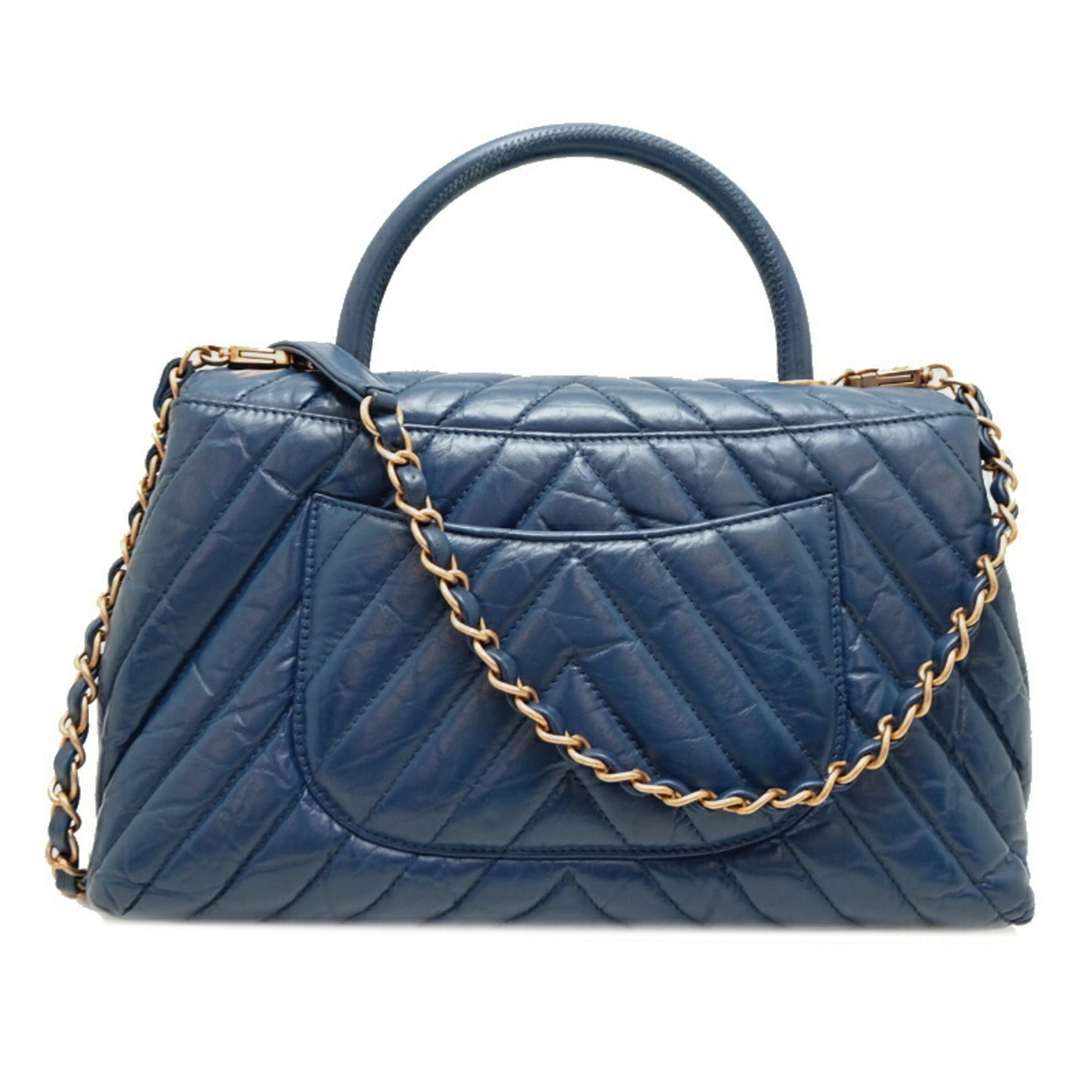 Chanel Blue Leather Handbag (Pre-Owned)
