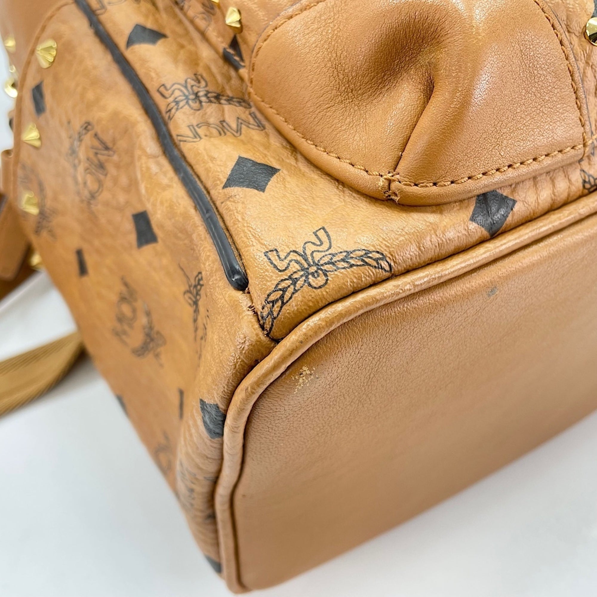 Mcm Beige Coated Canvas Backpack (Pre-Owned)