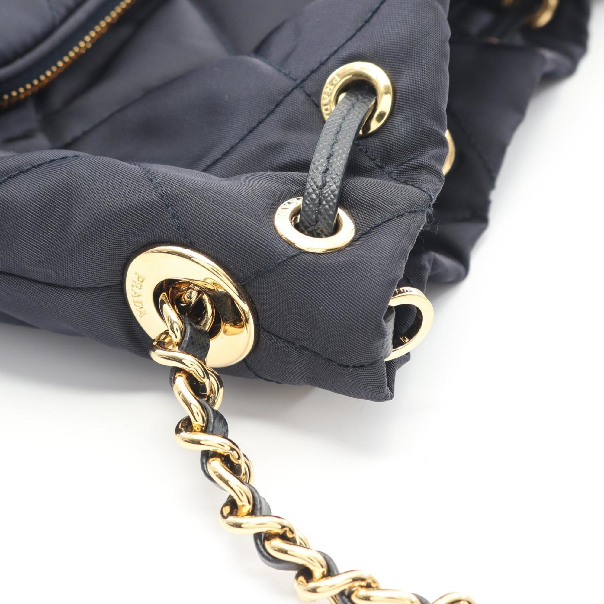 Prada Navy Nylon Saffiano Handbag (Pre-Owned)