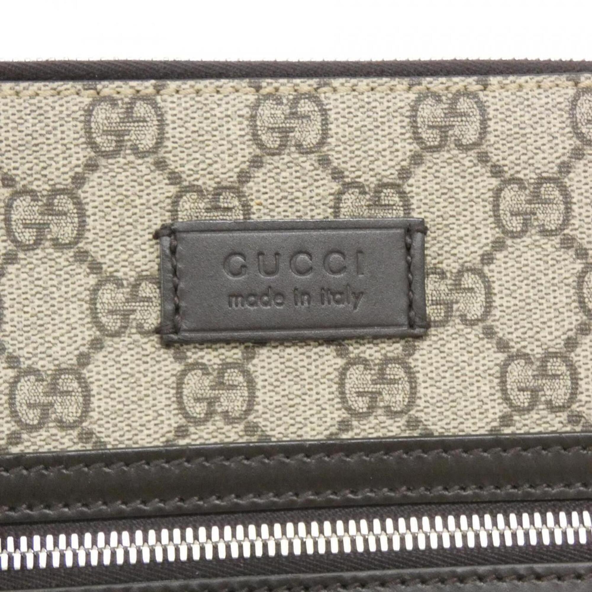 Gucci Beige Brown Gg Supreme Canvas Shoulder Bag (Pre-Owned)