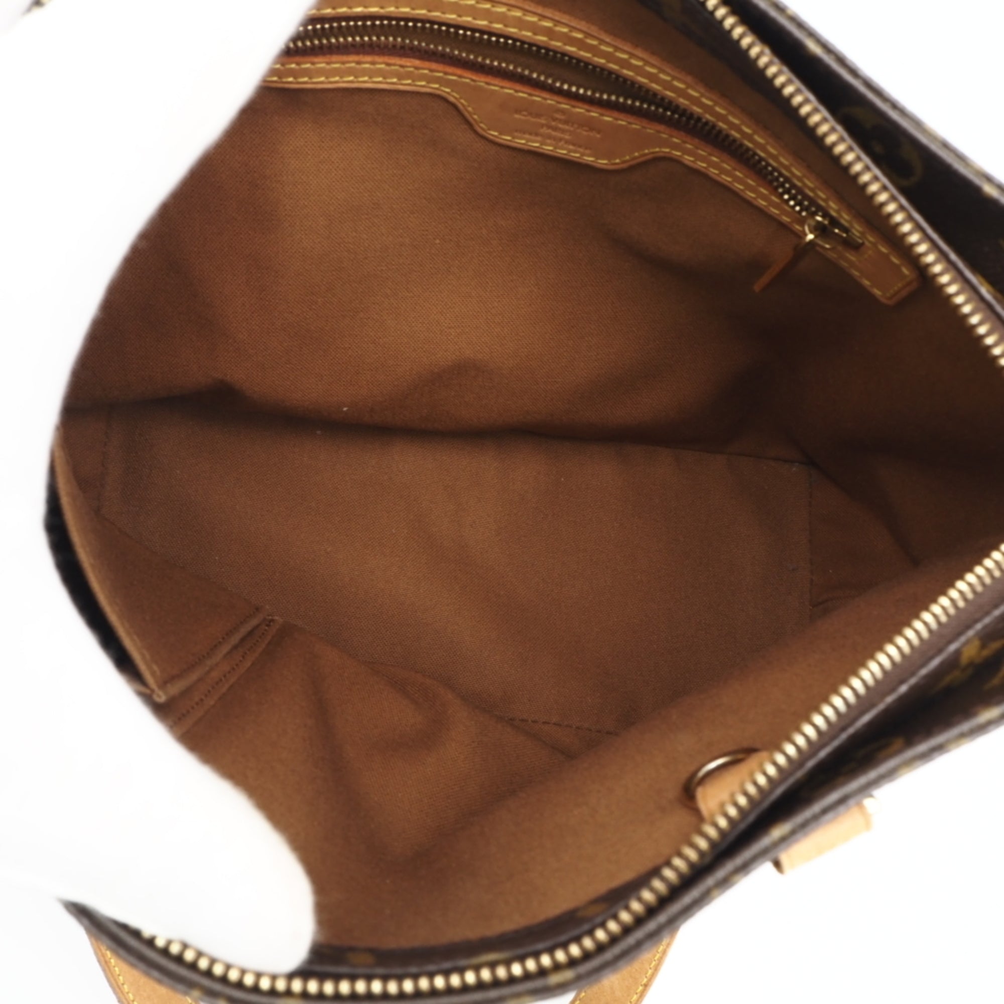 Louis Vuitton Monogram Beige Brown Coated Canvas Leather Handbag (Pre-Owned)