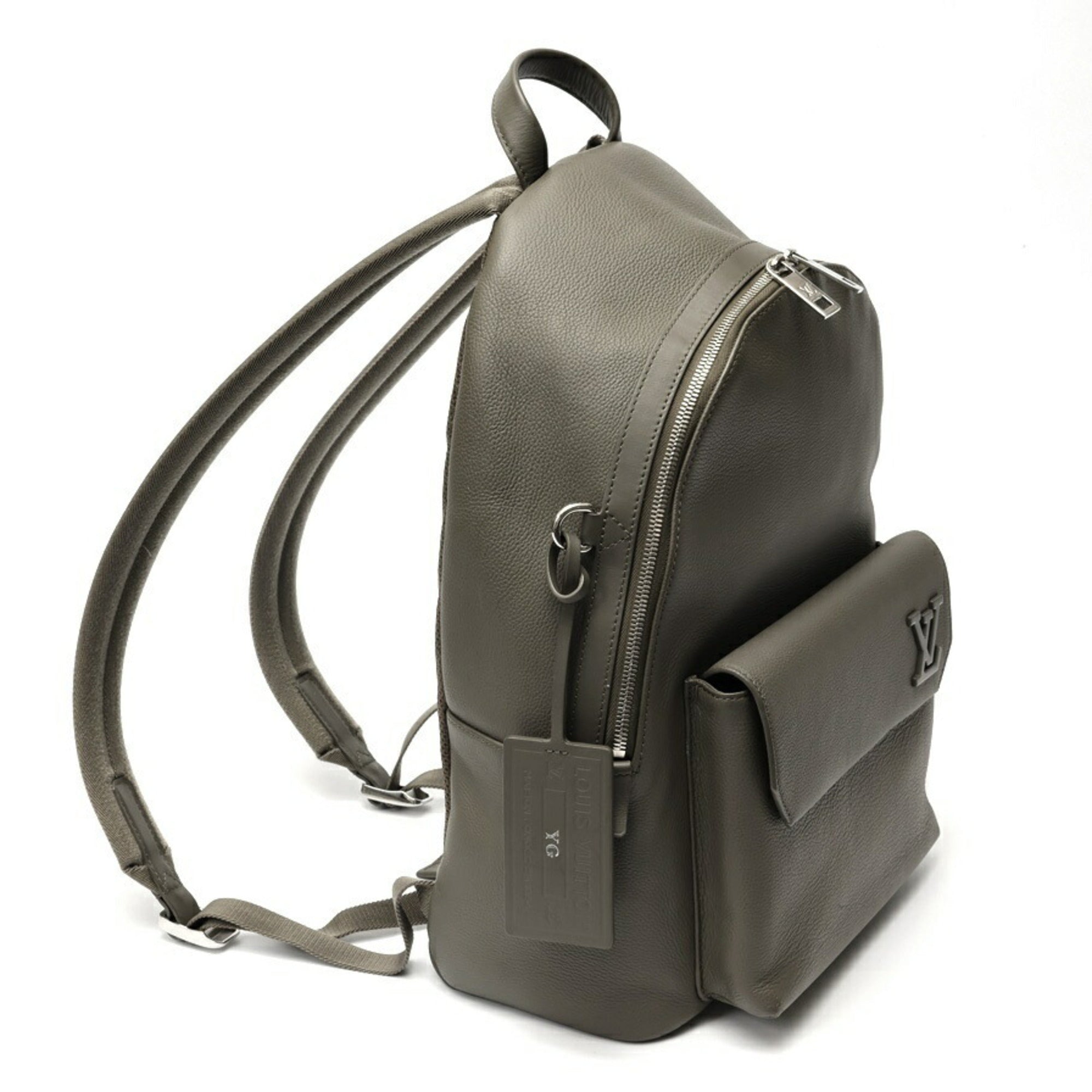 Louis Vuitton Khaki Leather Backpack (Pre-Owned)