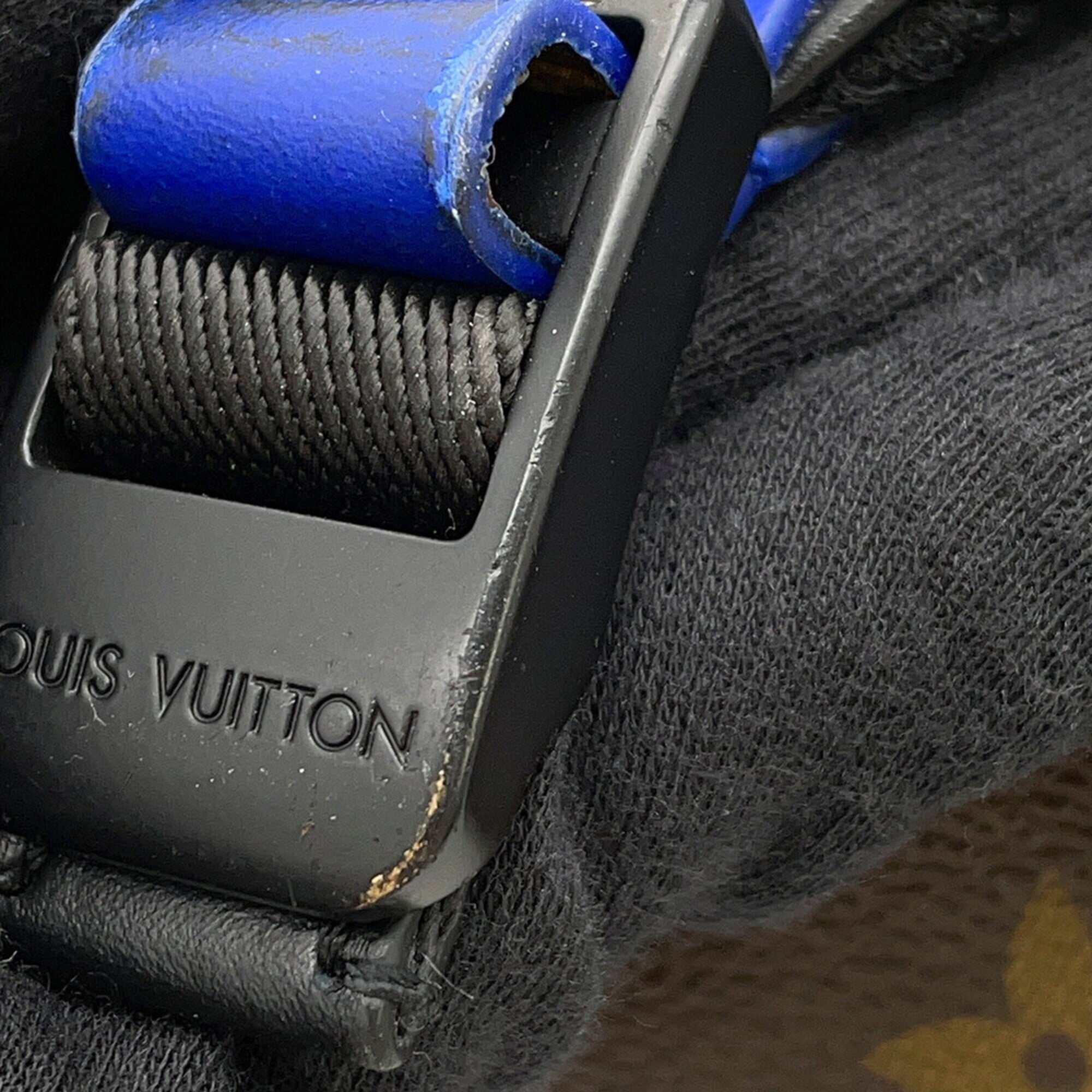 Louis Vuitton Blue Monogram Macassar Noir Monogram Backpack (Pre-Owned)