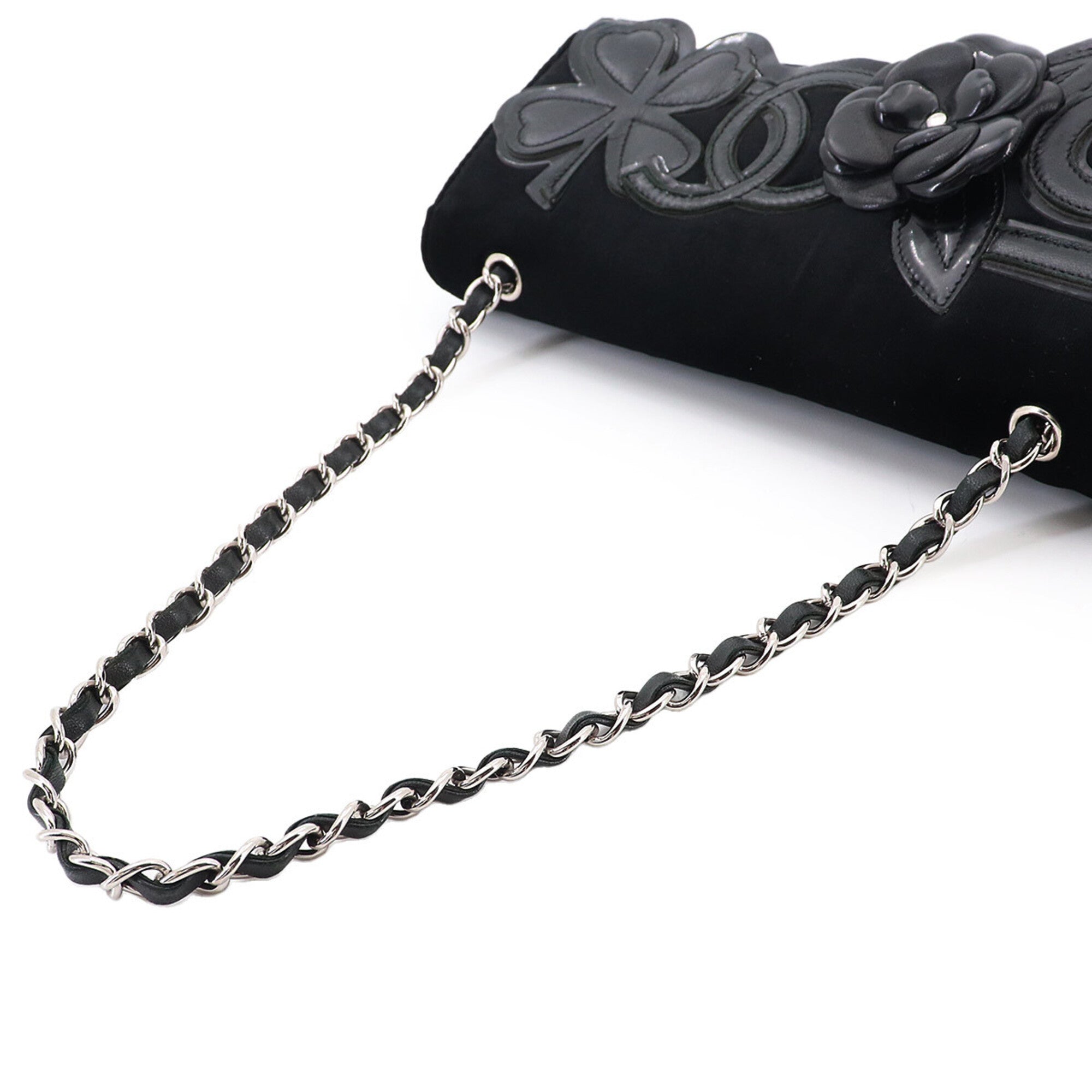 Chanel Black Leather Handbag Shoulder Bag (Pre-Owned)